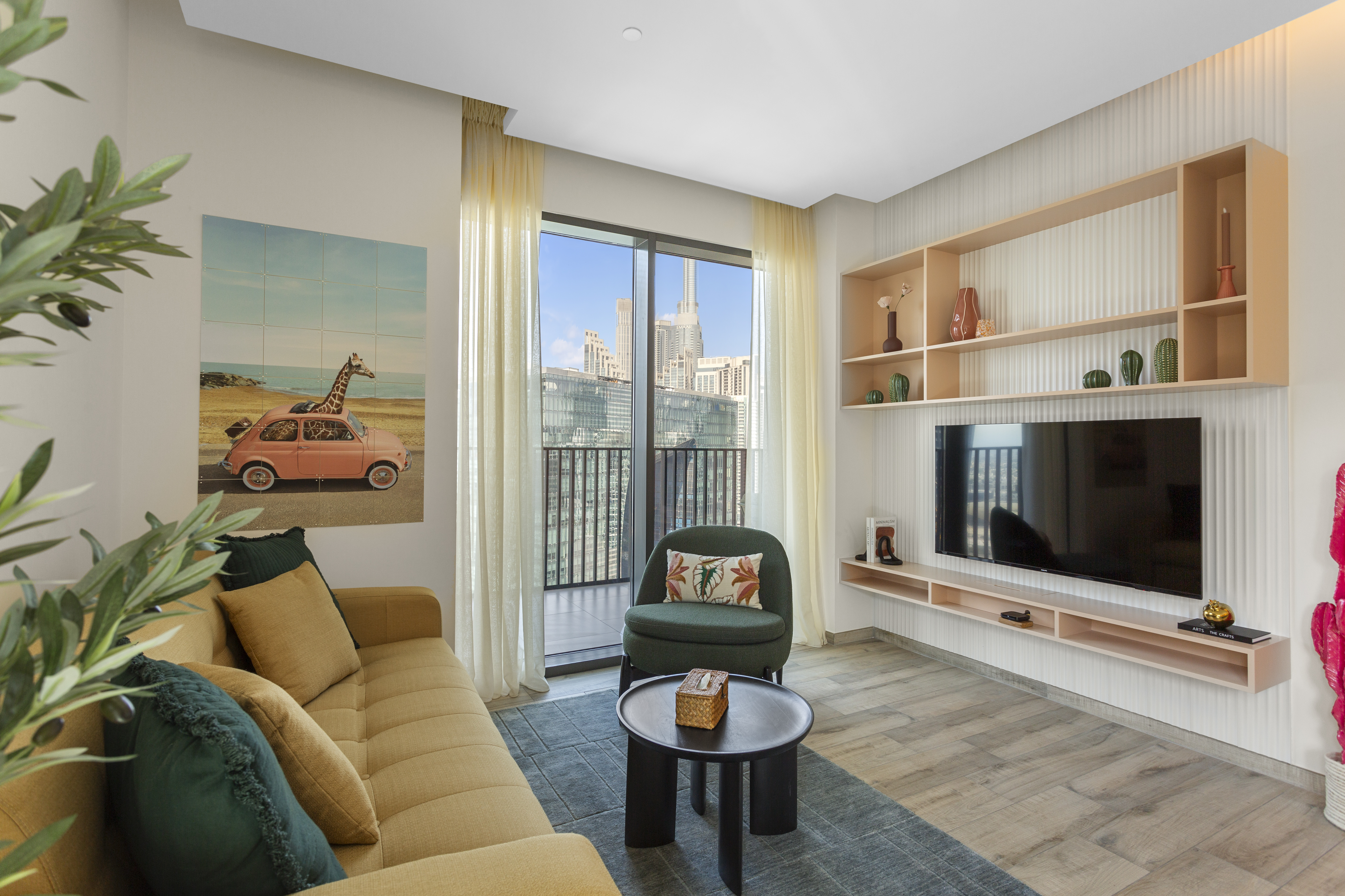 Modern 1BR Apartment | Sofa Bed | Khalifa View & Close to Metro | All Bills Included