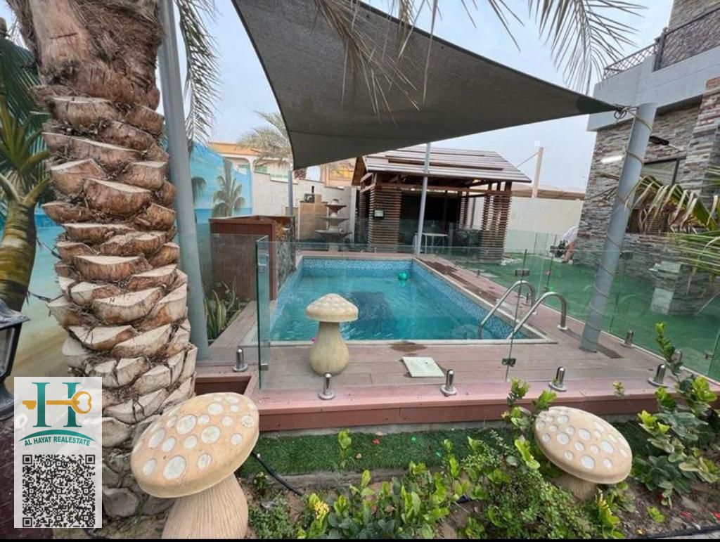 Al-Rawda 3 is a very excellent location opposite the Ajman Health Center, a residential investment villa for sale, a corner in two streets , the second block of the street, Al-Salam, two floors with an area of 5 thousand feet