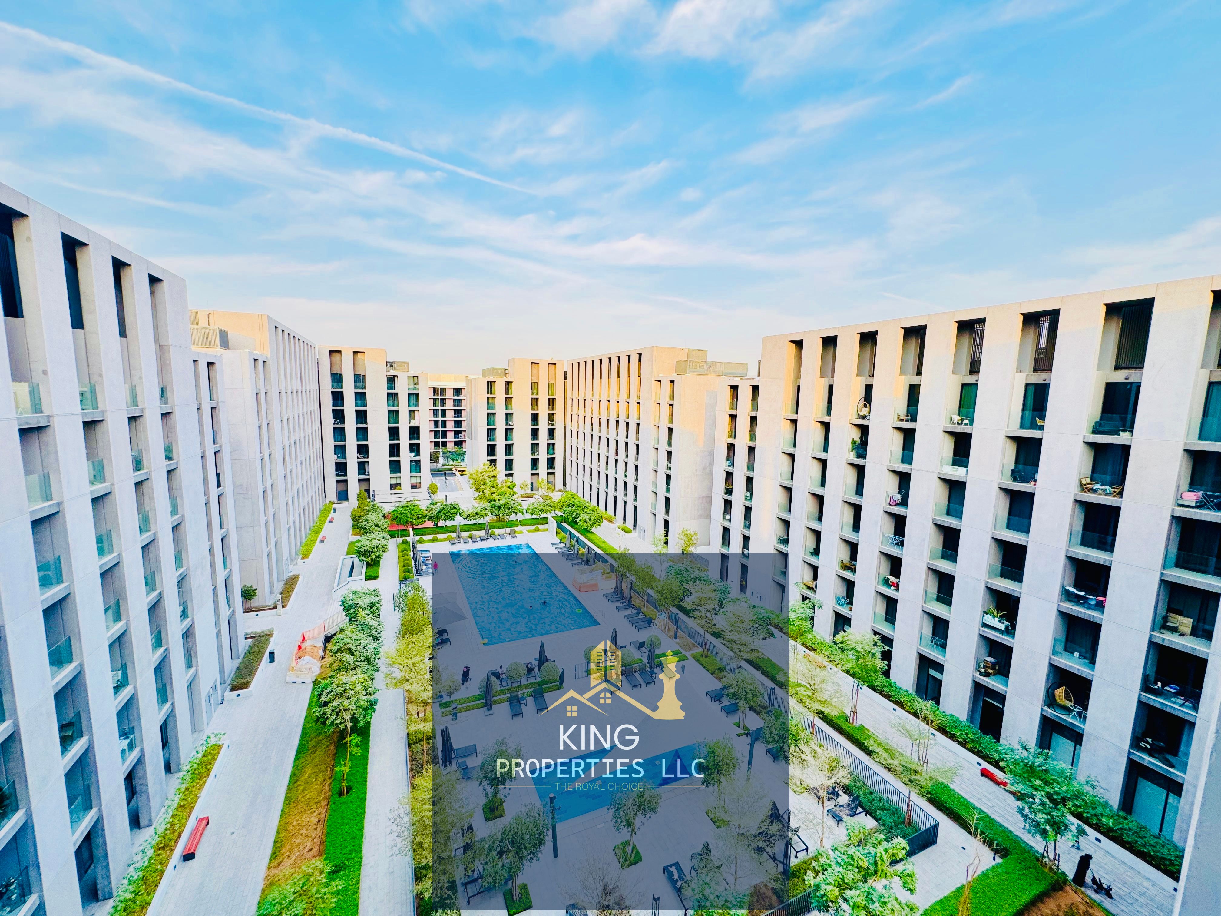 Brand new 1 bhk with balcony pool view for rent Aljada Tiraz Sharjah