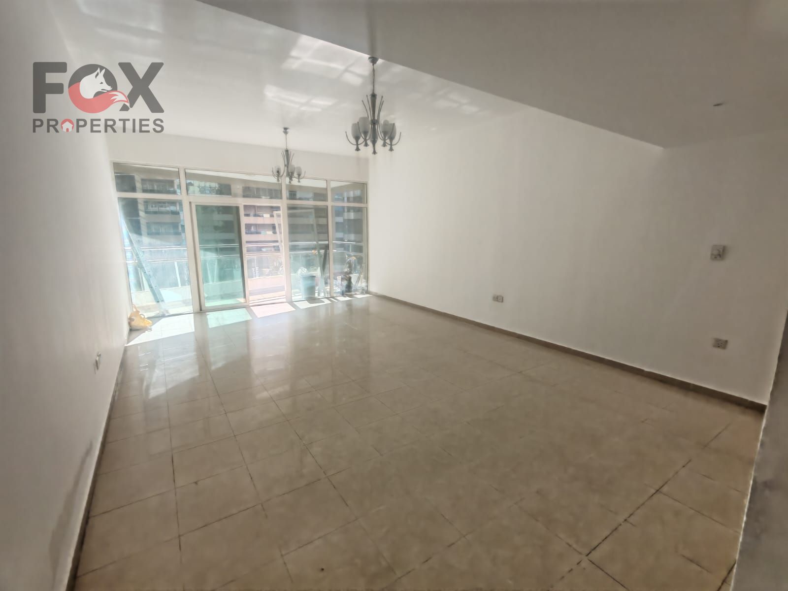 For sale: a two-bedroom apartment with a living room in the Horizon Towers, featuring a stunning view of the Khor Towers.