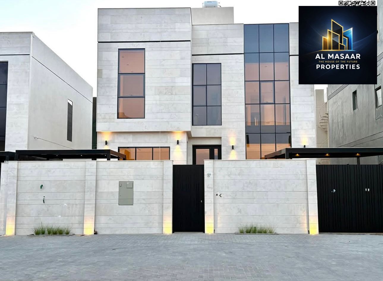 A unique opportunity to own a villa with a modern design and personalized finish, located directly on the main road in Al Zahia, with a spacious 30-fo