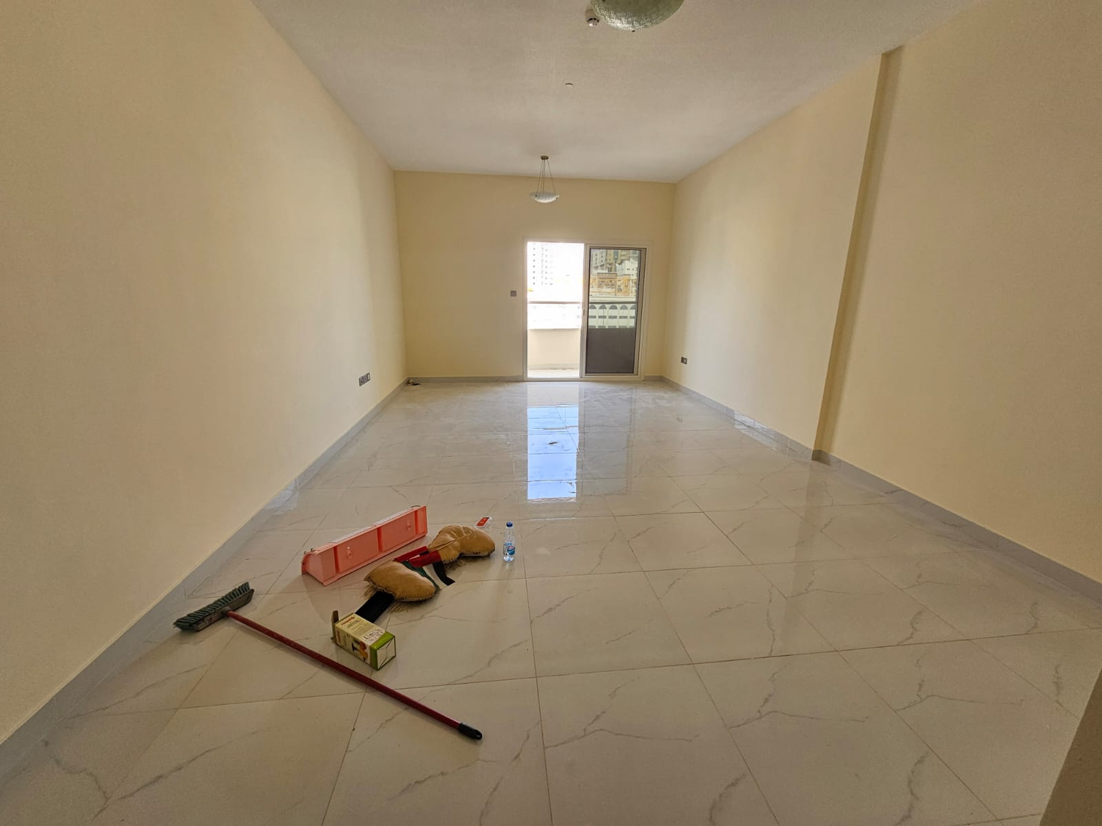 Free parking, second tenant, balcony with open Al Majaz Corniche view, central AC, well-distributed rooms, spacious layout.