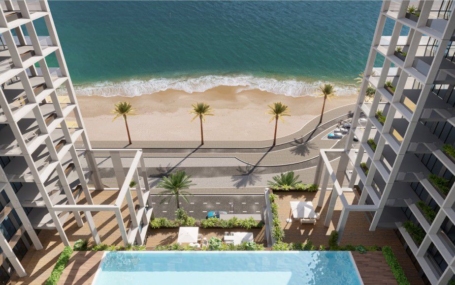 One bedroom living room Mogan Project Ajman Corniche full sea view down payment 50000 gym pool jacuzzi all services prime location