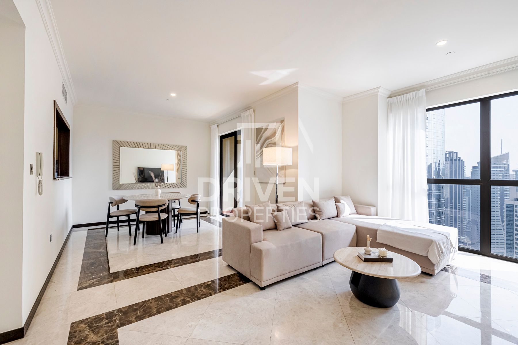 Furnished | Marina and Palm Views | High Floor