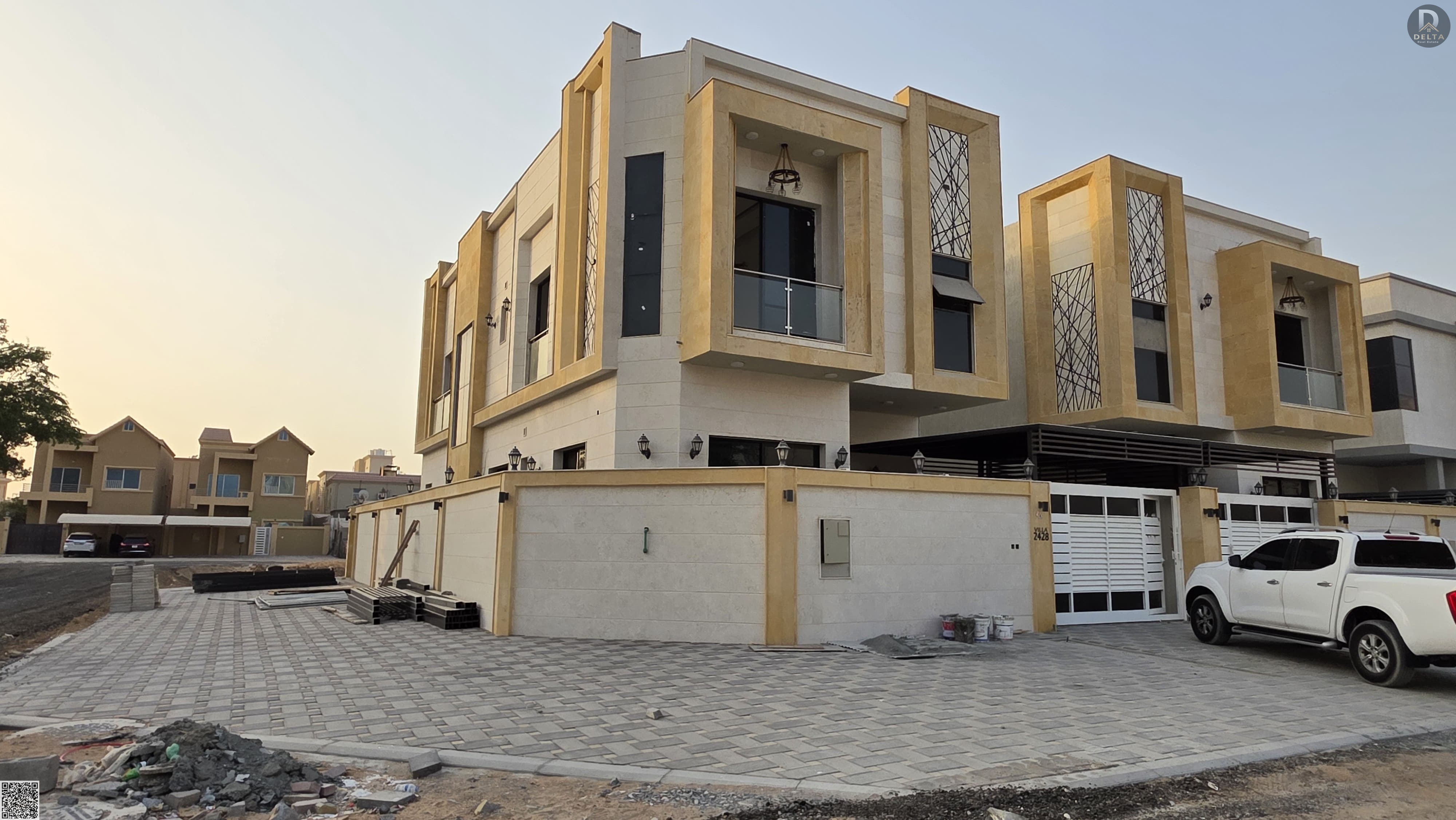 Corner villa for sale in one of Ajman's most tranquil areas | Al Muwaihat 2 | Spacious villa with a setback in front, featuring a modern design and hi