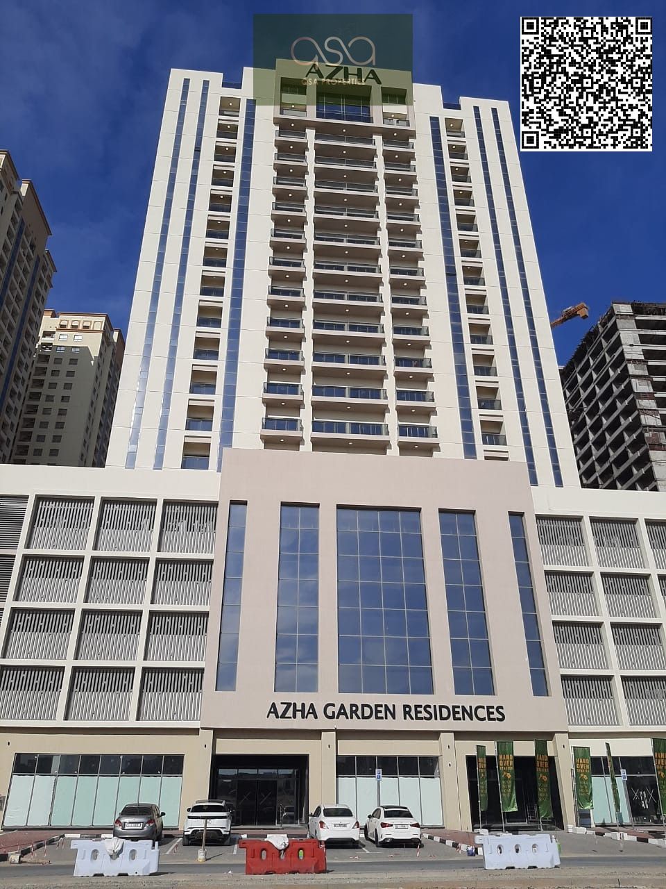 1BHK FRONT VIEW APARTMENT AVILABLE FOR RENT AZHA GARDEN RESIDENCY AJMAN WITH COVERED PARKING