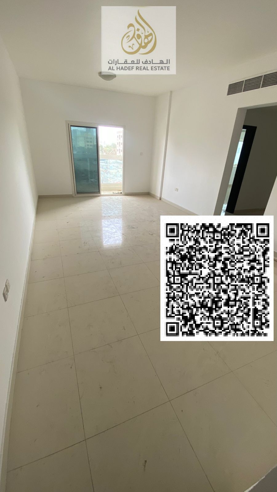 Two bedrooms, a living room, three bathrooms, a balcony, and built-in wardrobes. Second tenant. Excellent finishing. Prime location in Al Rashidiya 2,