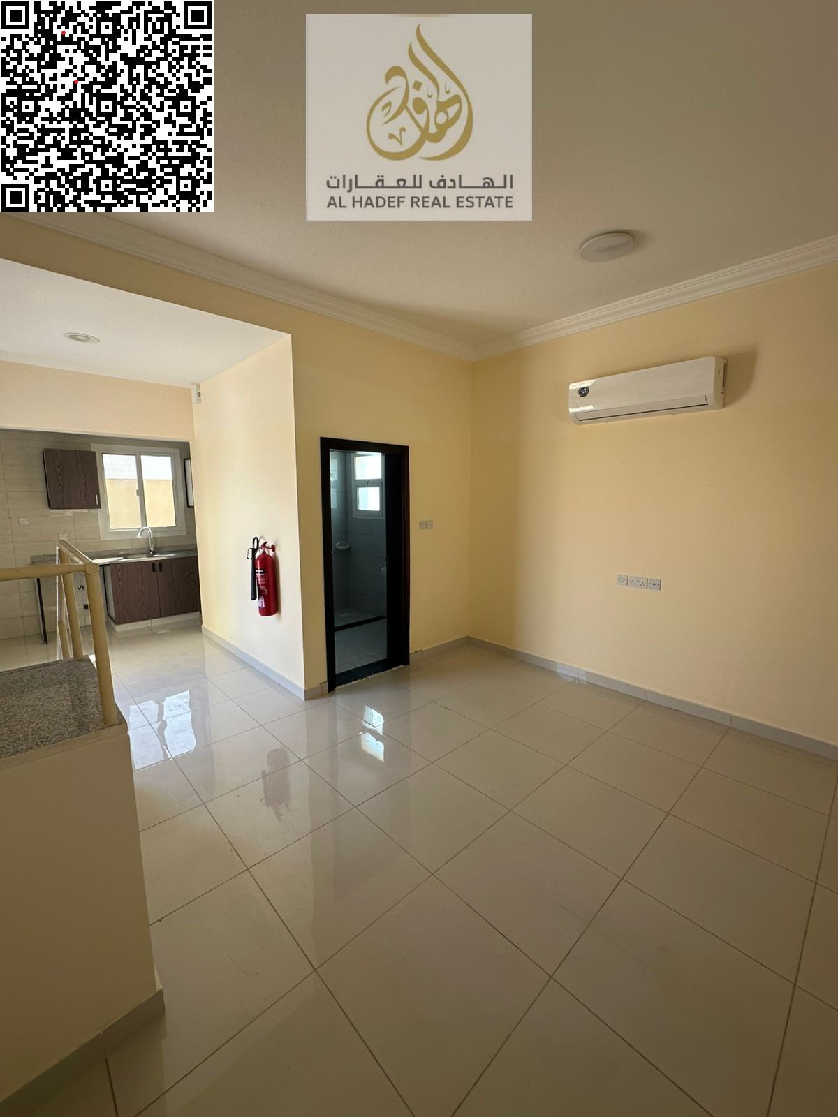 Studio apartment for annual rent, large area, separate kitchen with a private bedroom space on the roof