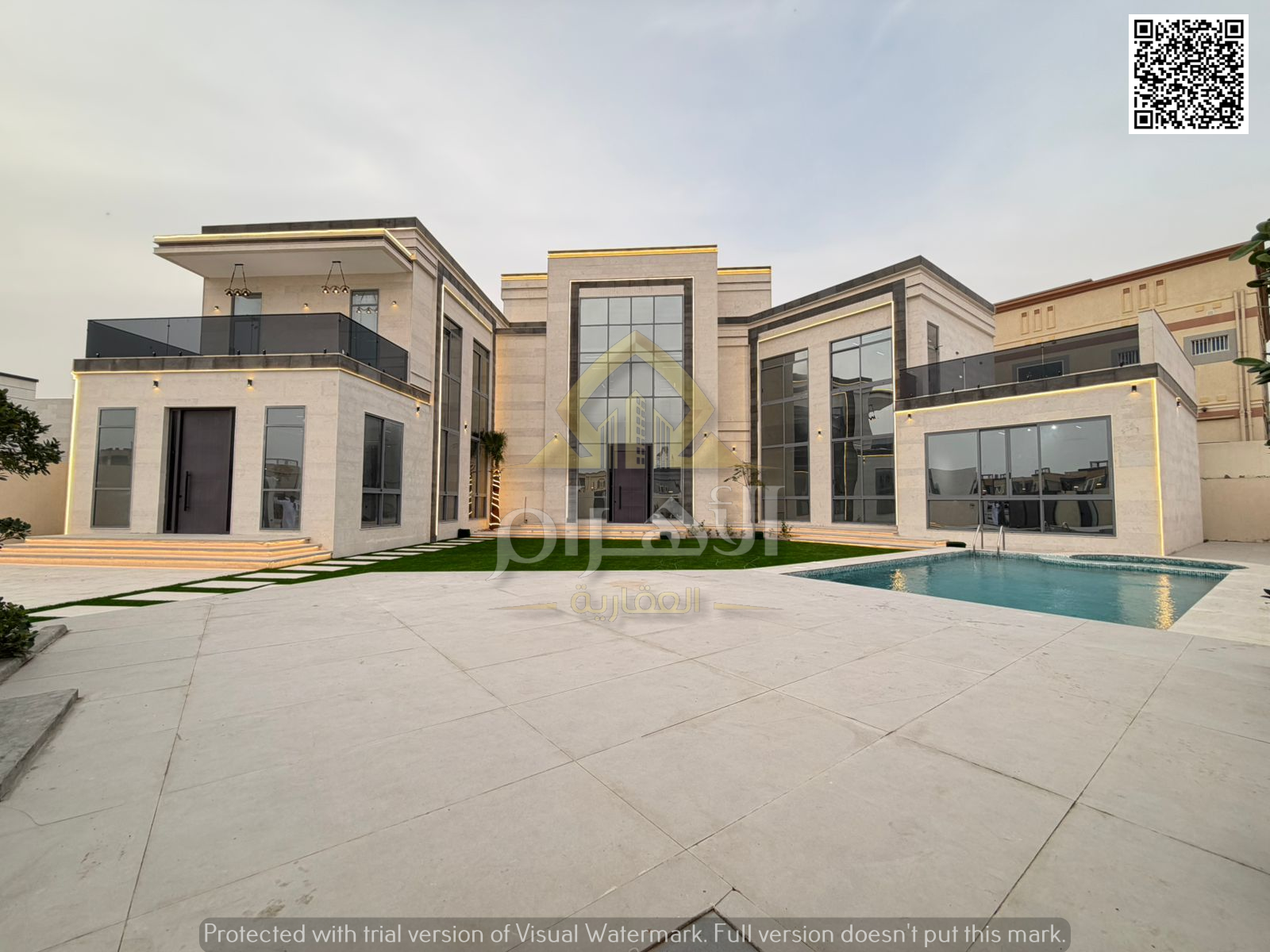 A luxury villa in the most prestigious area of Ajman with a private pool, including electricity, water and air conditioning, for a sophisticated and