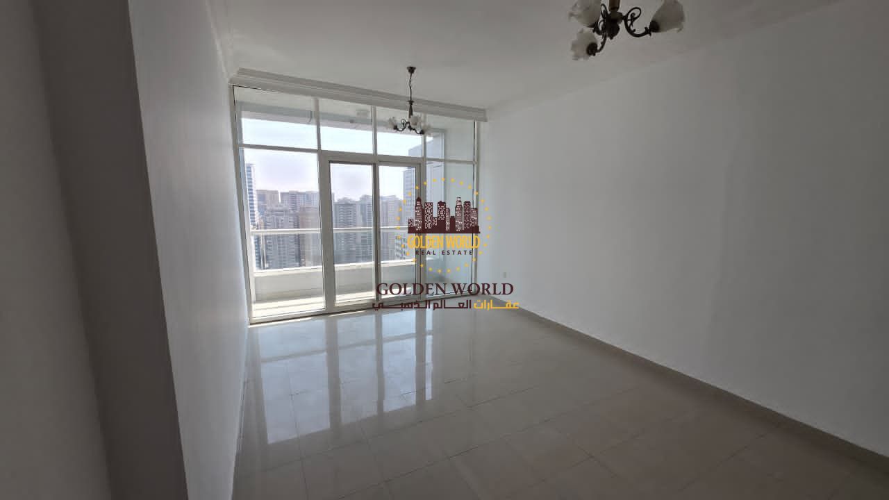 Al Taawun | Studio with balcony & open panoramic view, built-in wardrobes, gym & pool, free maintenance. Rent 35K.