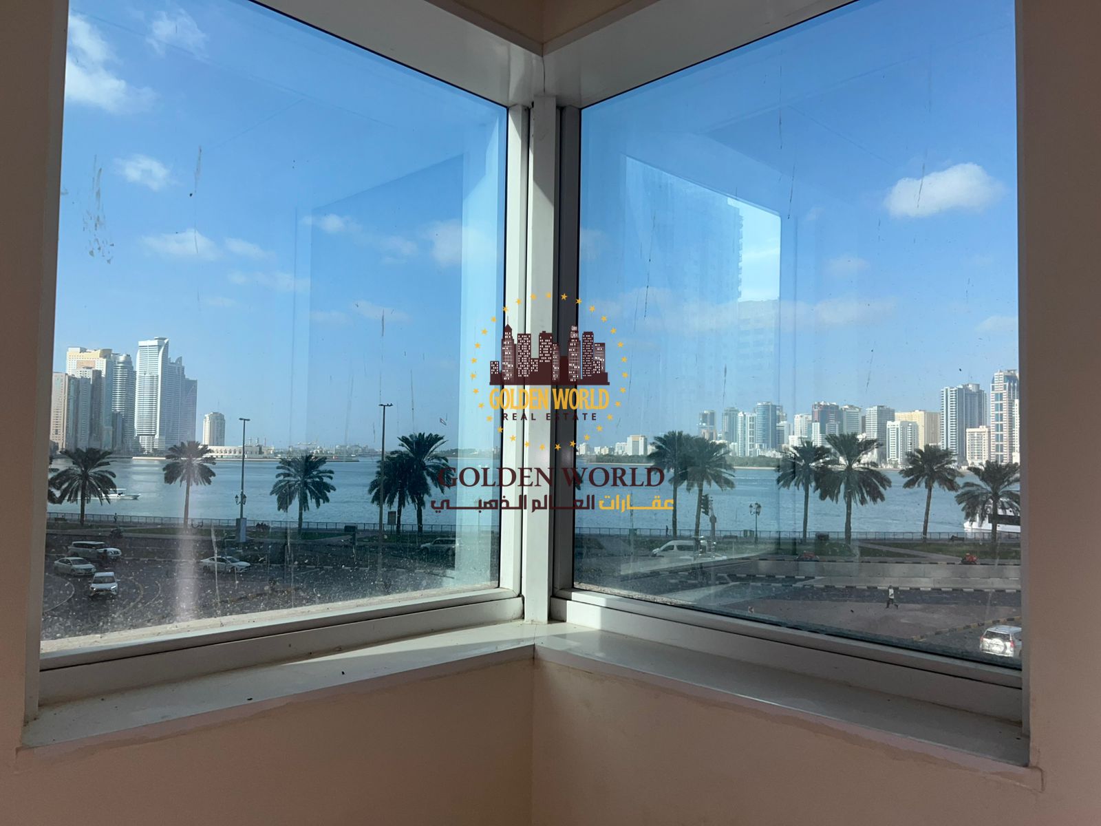 Three-bedroom apartment with living area and balcony in Al Majaz 2, open sea view, maid’s master room, free air conditioning