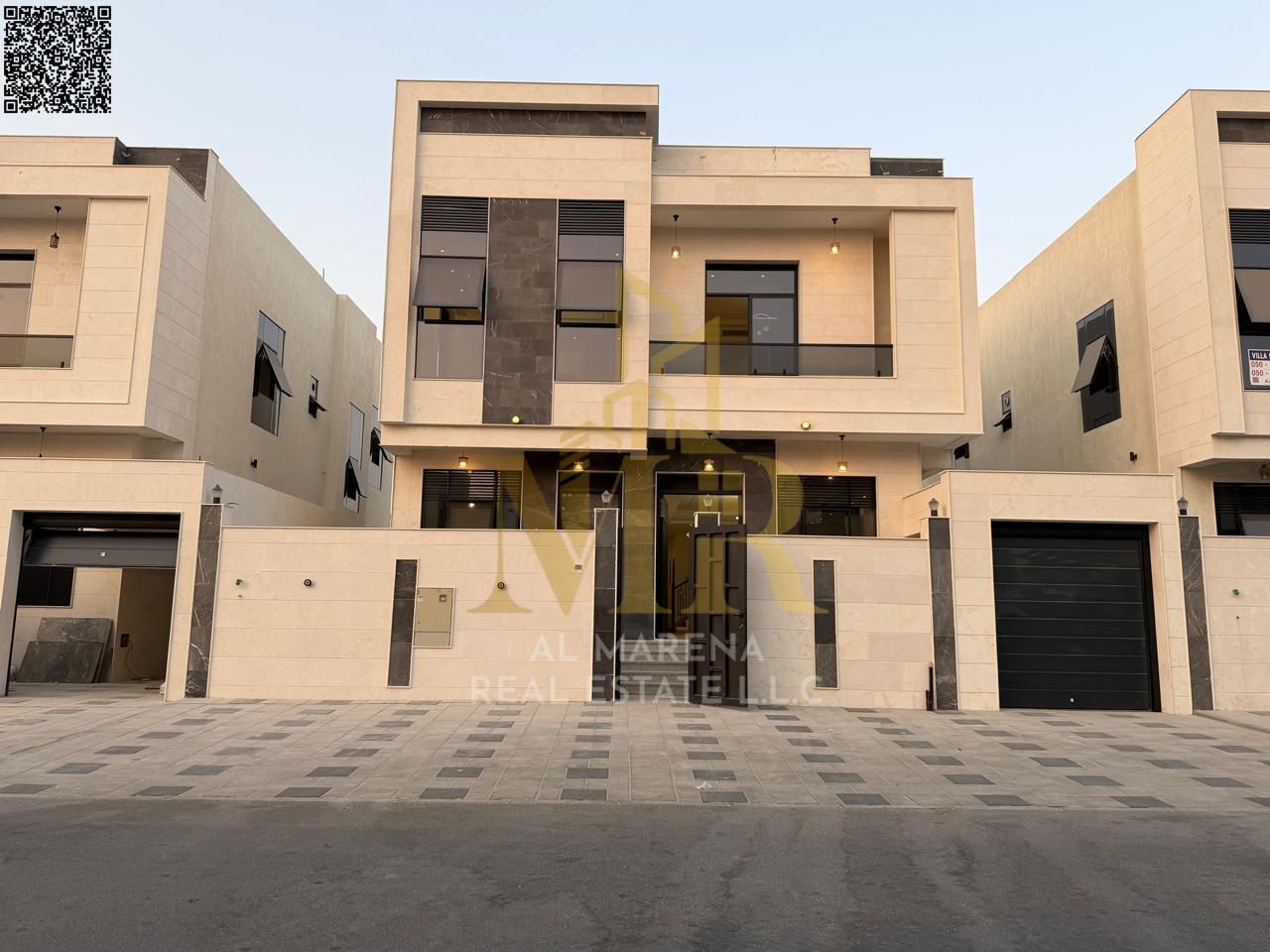 Villa with central air conditioning included, on the main street, ready to move in, in the most prestigious area of Ajman. Freehold ownership for al