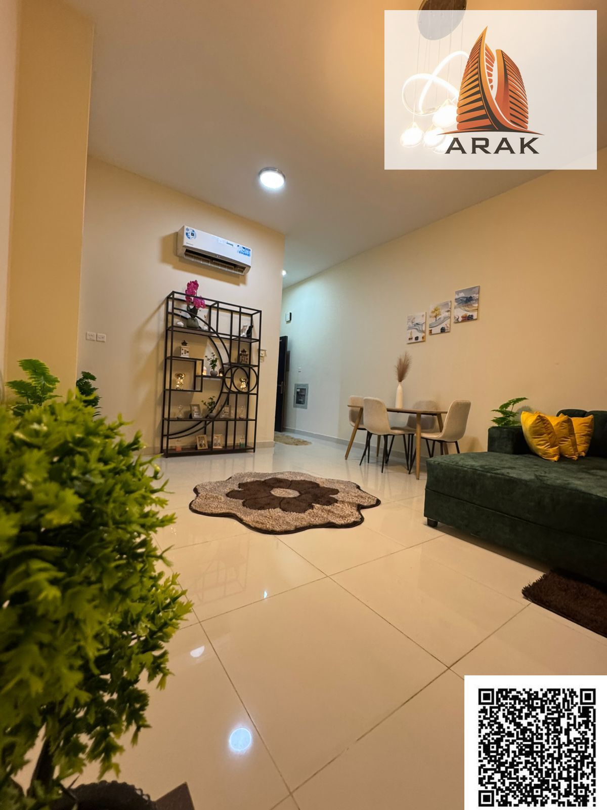 A premium VIP furnished one-bedroom apartment with a living room – second tenant is available for monthly rent in Ajman – Al Rawda Two