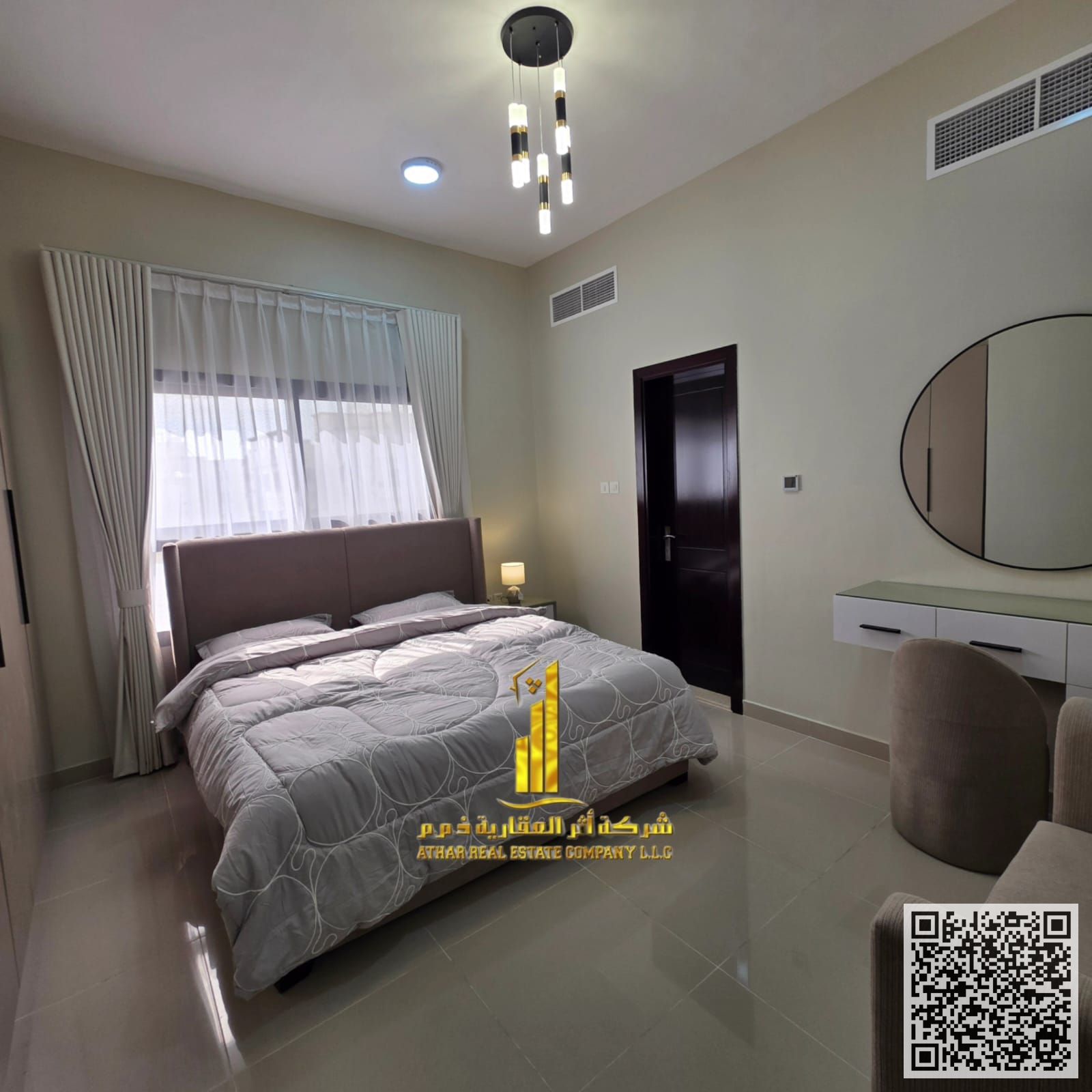 Two luxurious bedrooms and a living room, fully furnished with new furniture, available for monthly rent in Ajman - Ajman Corniche