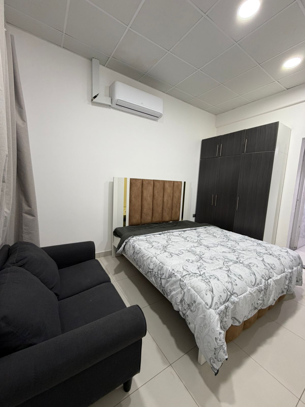 Furnished studio for rent first occupant separate kitchen brand new furniture prime location close to all services ready to move in