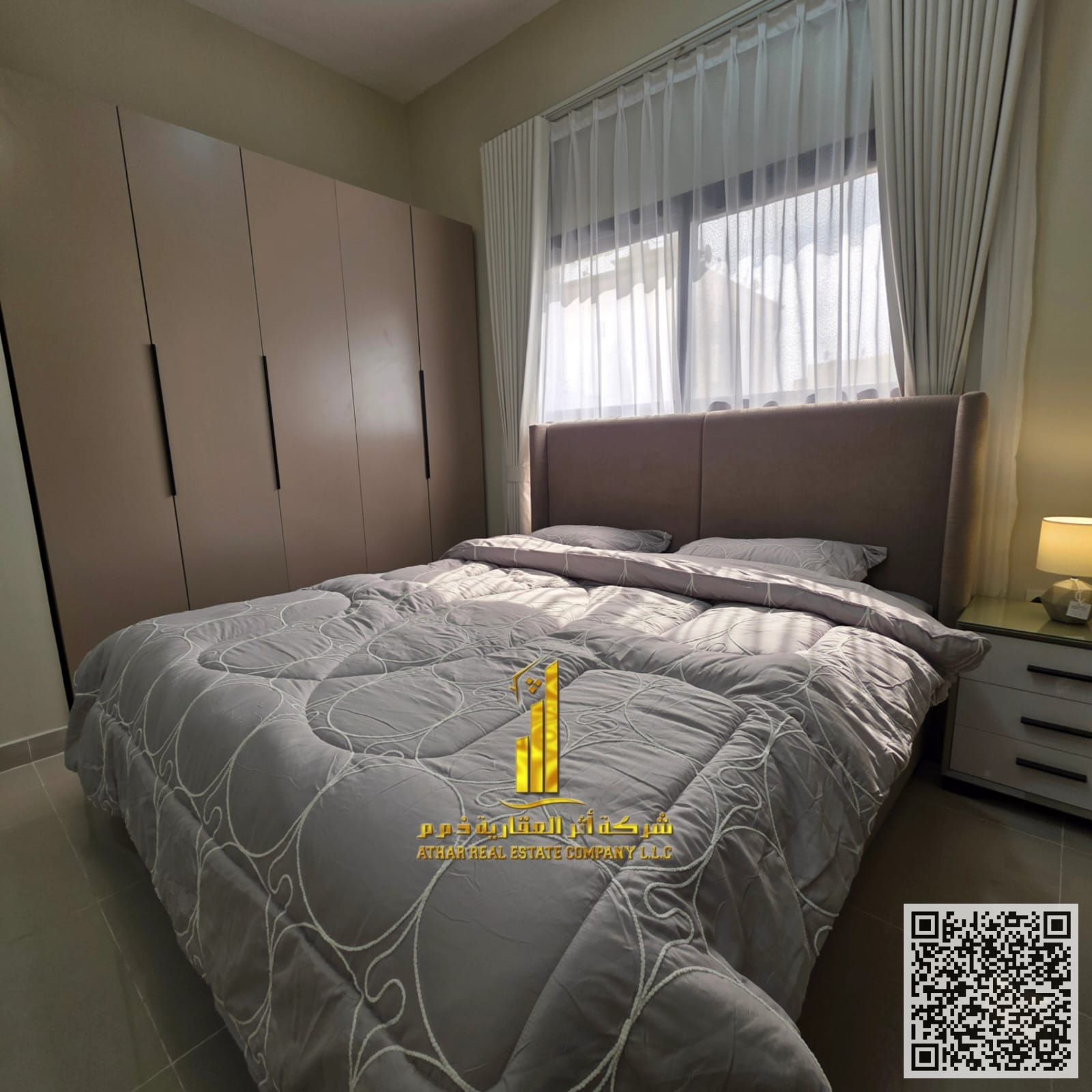 Luxury apartment for monthly rent, two bedroom and a hall with an open view, fully furnished with elegant furniture and a fully equipped kitchen