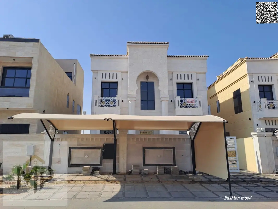 Villa for sale in Ajman | Al Amrah area | 6 rooms, majlis, 2 halls and roof | Freehold ownership for all nationalities.