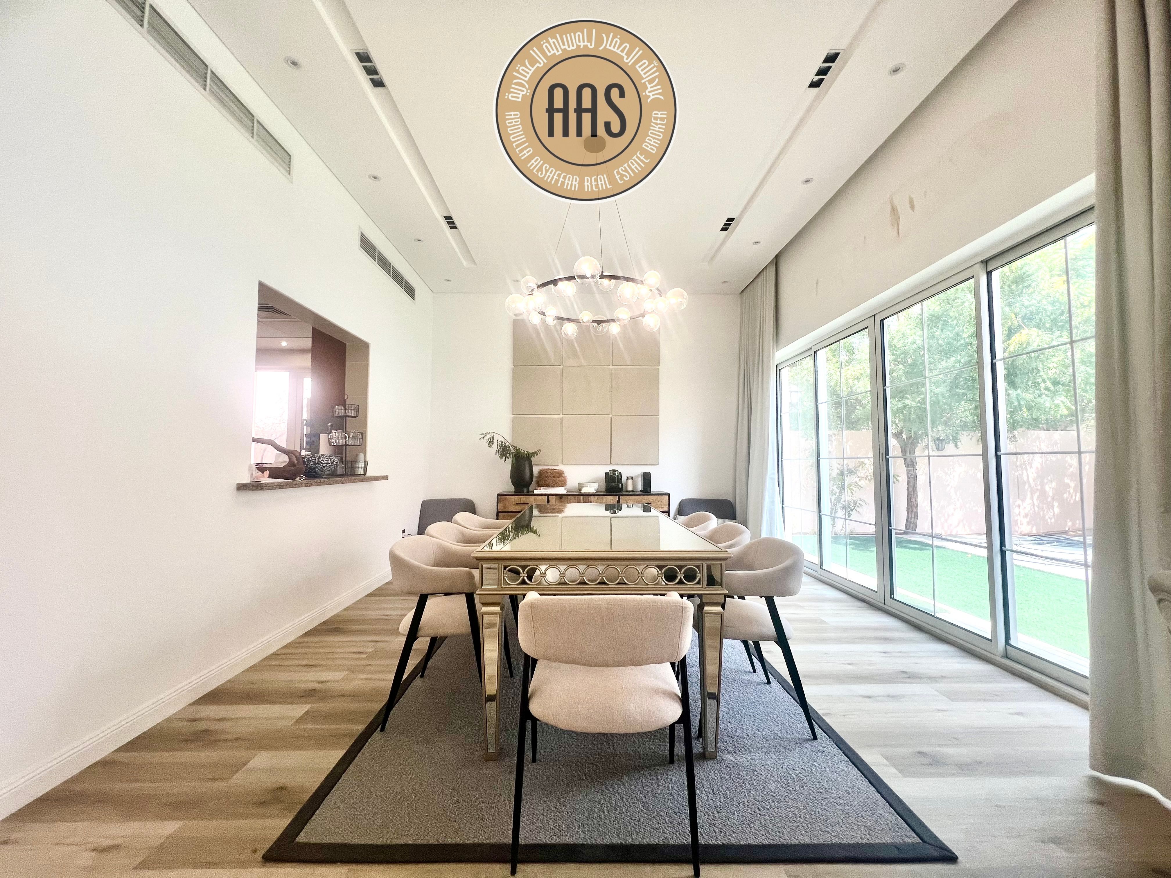 Ready to move fully furnished 4 bedroom plus maid room villa for rent