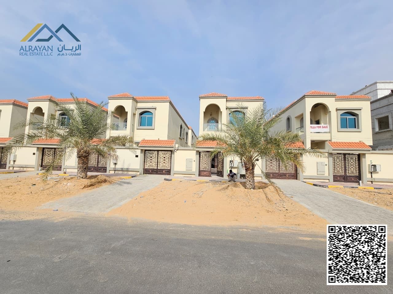 Luxury villa for rent in Ajman, Al Helio 2, super deluxe finishing The villa is in an excellent location, 12 minutes from Al Yasmin Park, on the