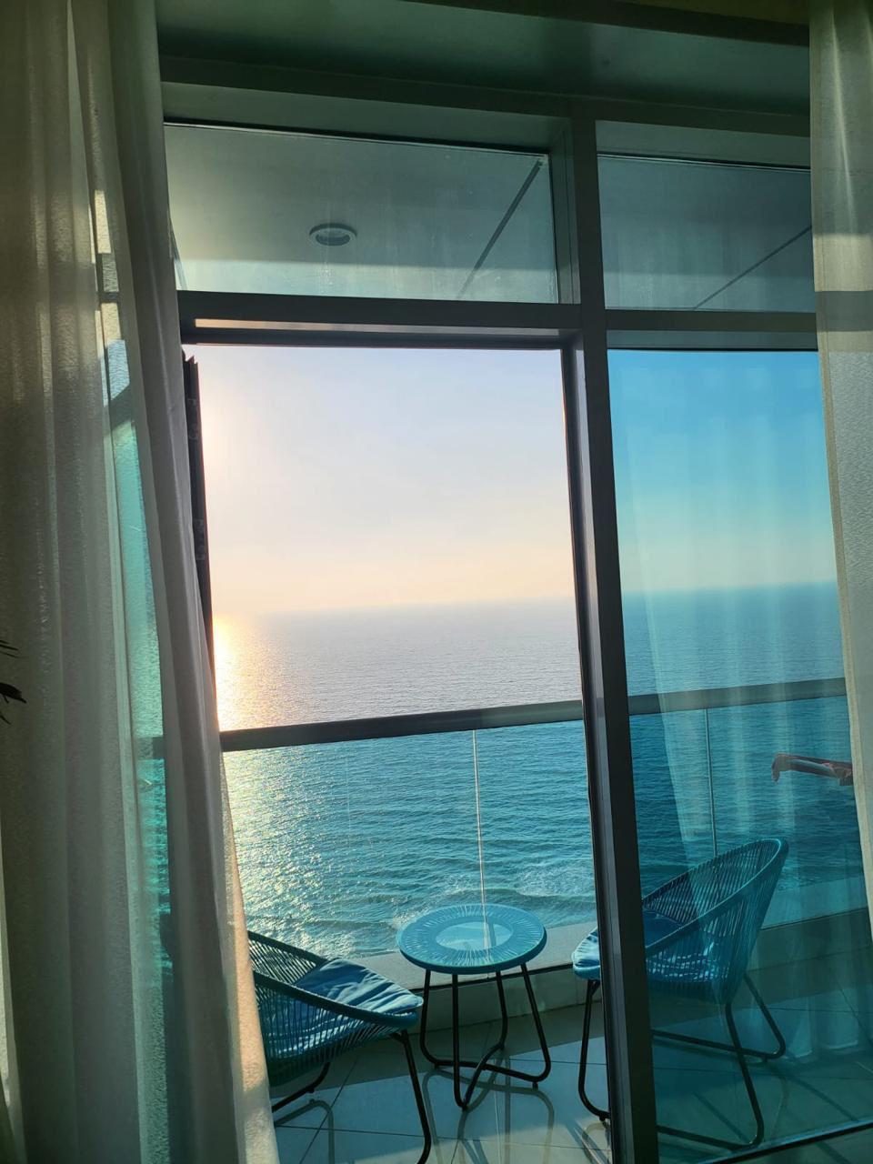 Luxury furnished 2BR apartment in Al Residence Tower with a stunning direct sea view overlooking Ajman Corniche