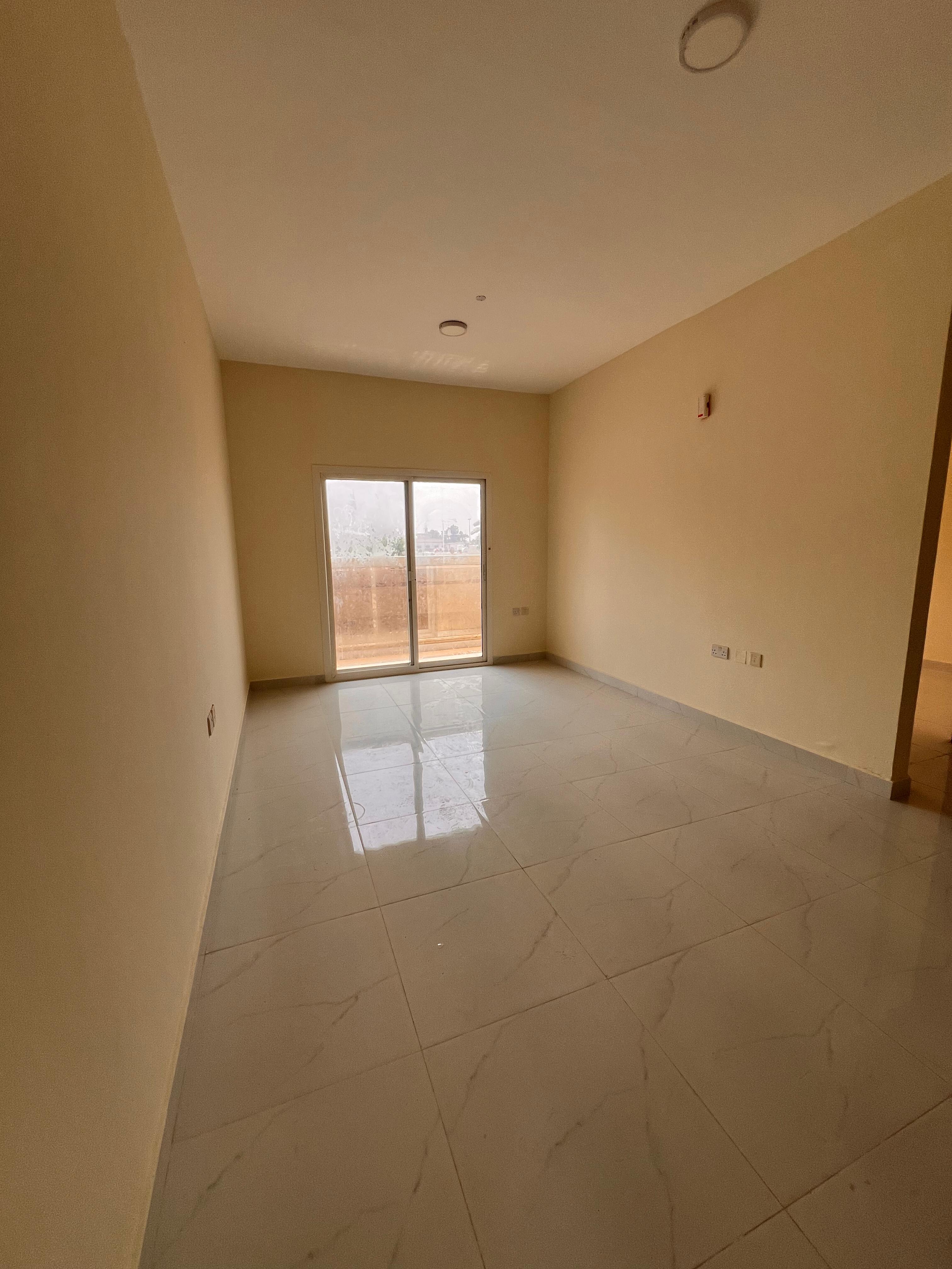 One bedroom and living room, bathroom, and balcony, central air conditioning, spacious areas, and a prime location behind Al Safeer and opposite Sharj