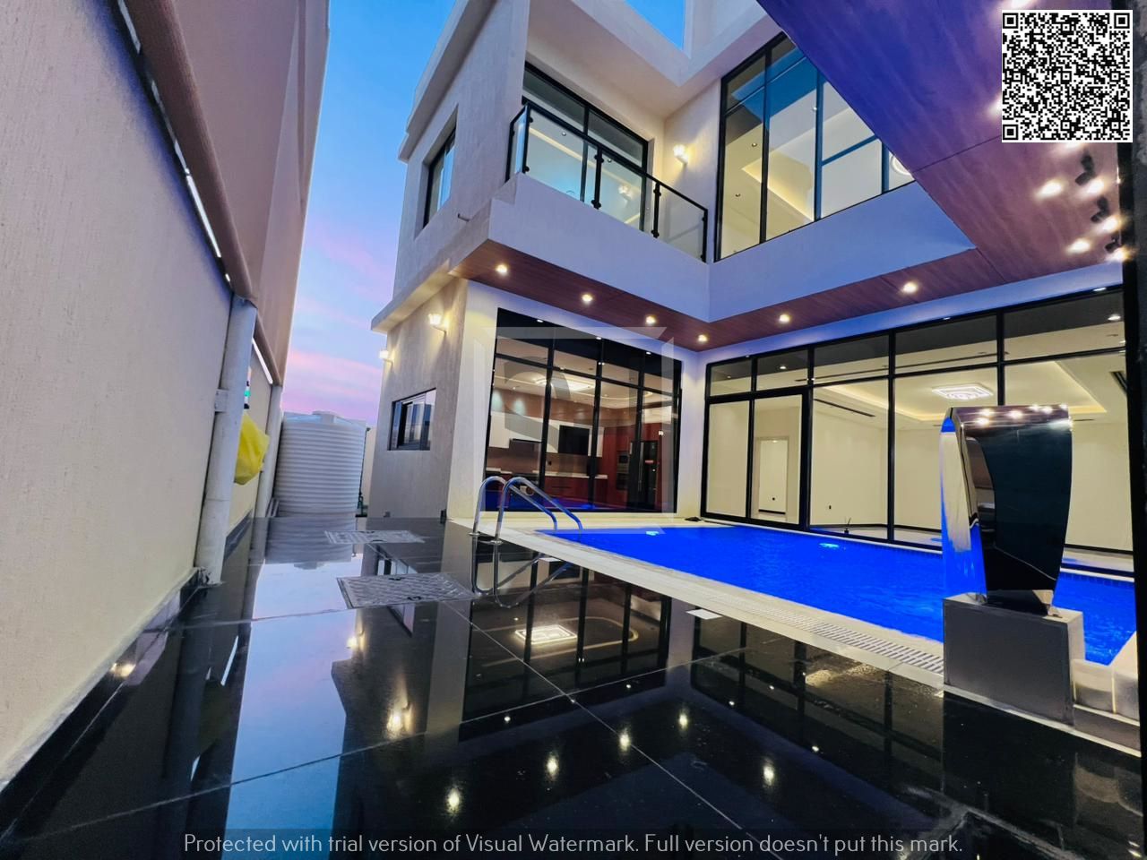 Villa for sale opposite a garden, including registration fees, electricity, water and air conditioning.