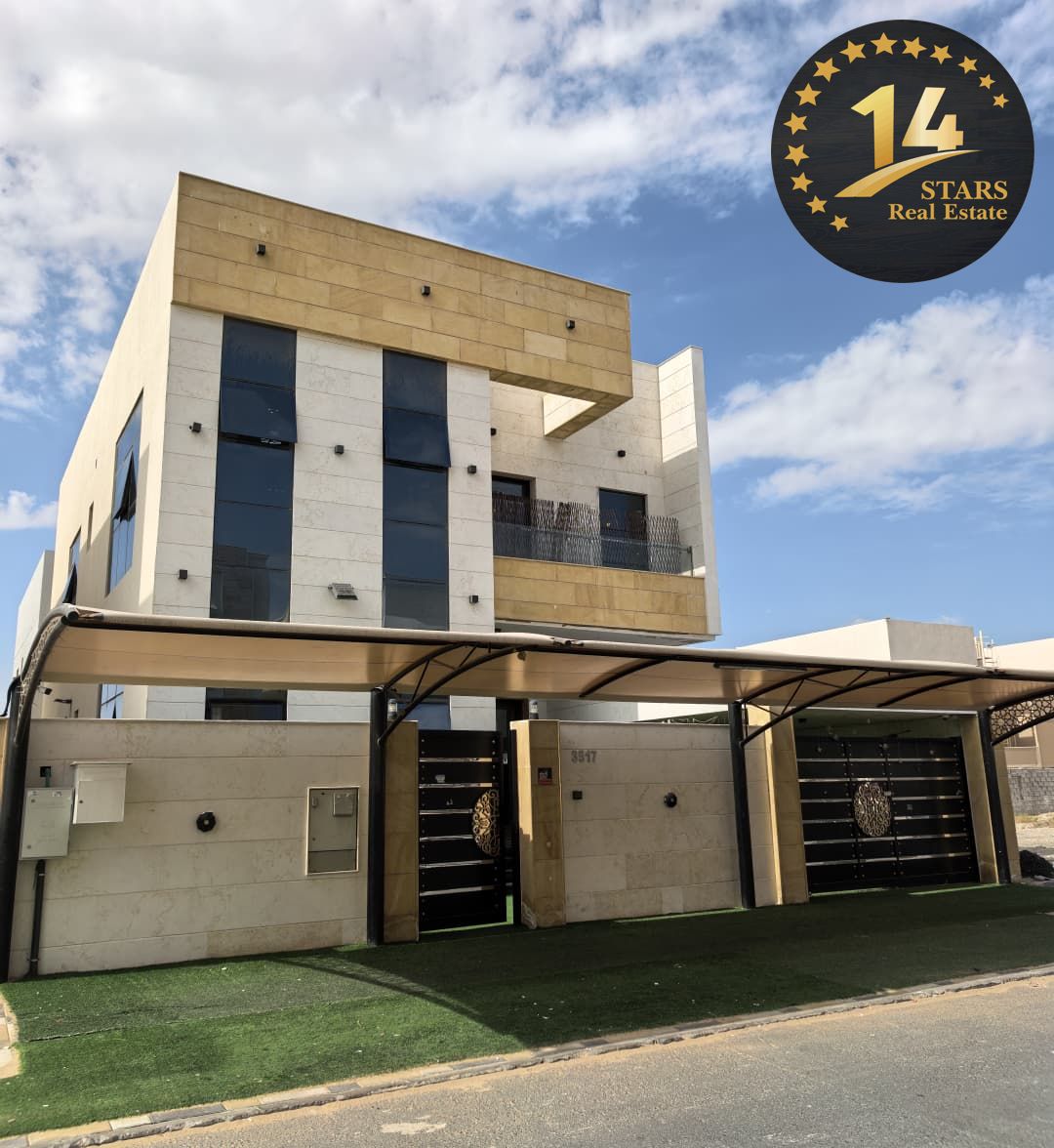 *Villa for rent in the heart of Al Yasmeen – First occupant, ready to move in, 5 master bedrooms, close to all services, on the main road, very attra
