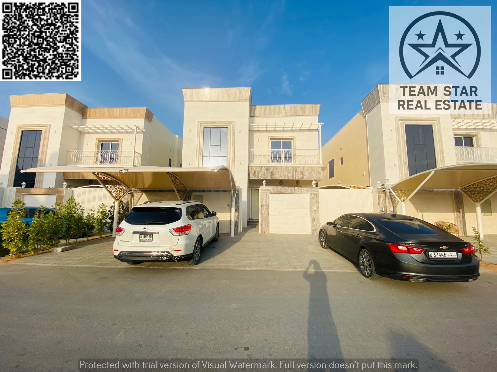 High-end villa, first occupancy, spacious rooms with wardrobes