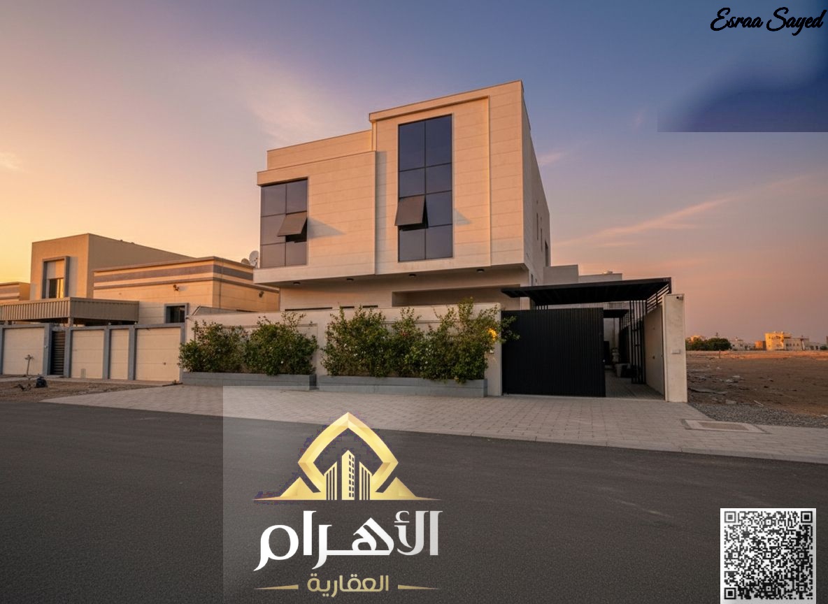 Villa for sale directly from the owner with a 5% down payment. Two floors, freehold, open to all nationalities. Opposite a mosque and park. Central ai