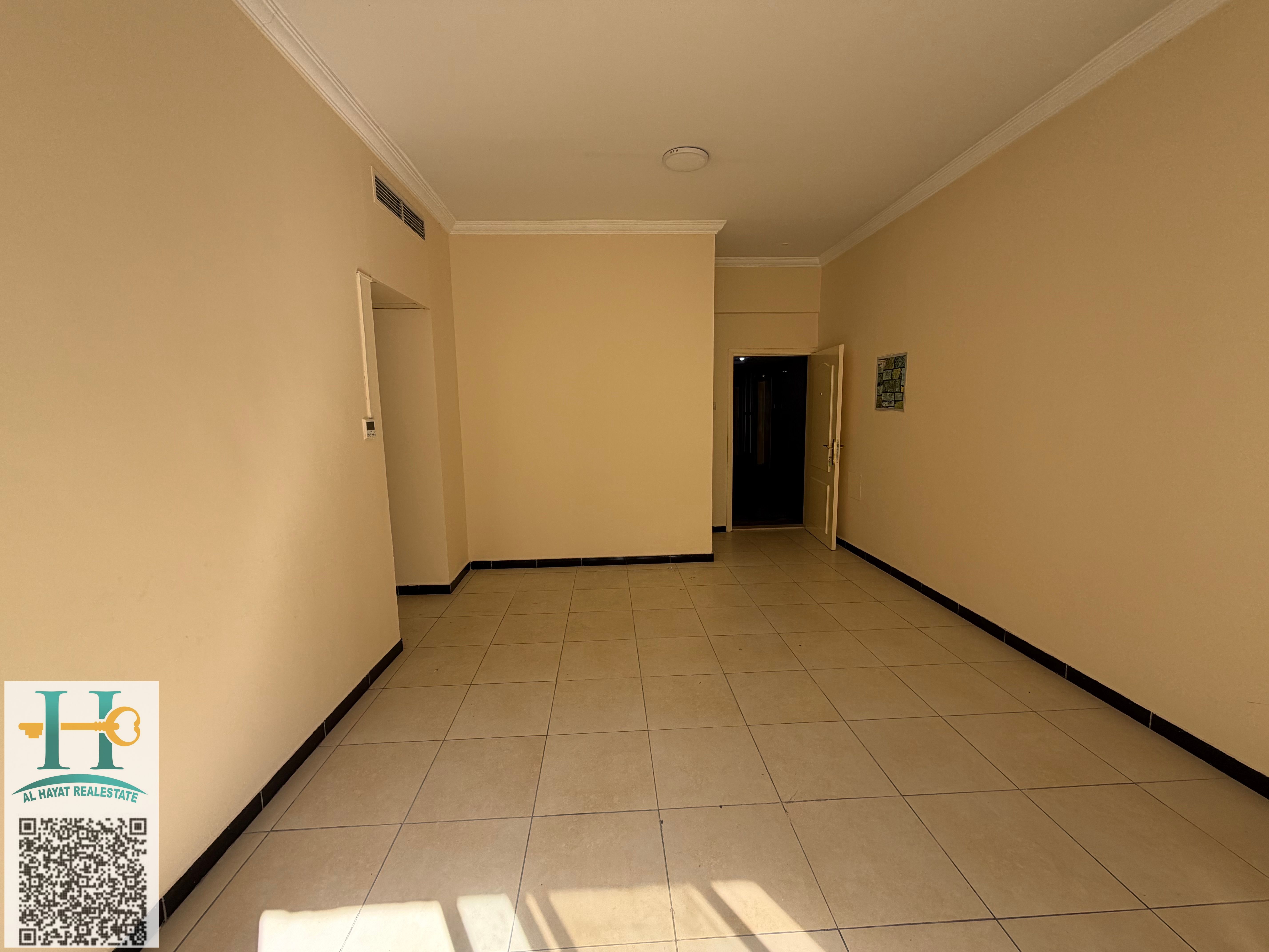 Apartment for rent in Al Nuaimiya 2 on Kuwait Street main road, prime location close to all services. One bedroom, living room, balcony and one bathroom, good finishing and suitable space. Annual rent