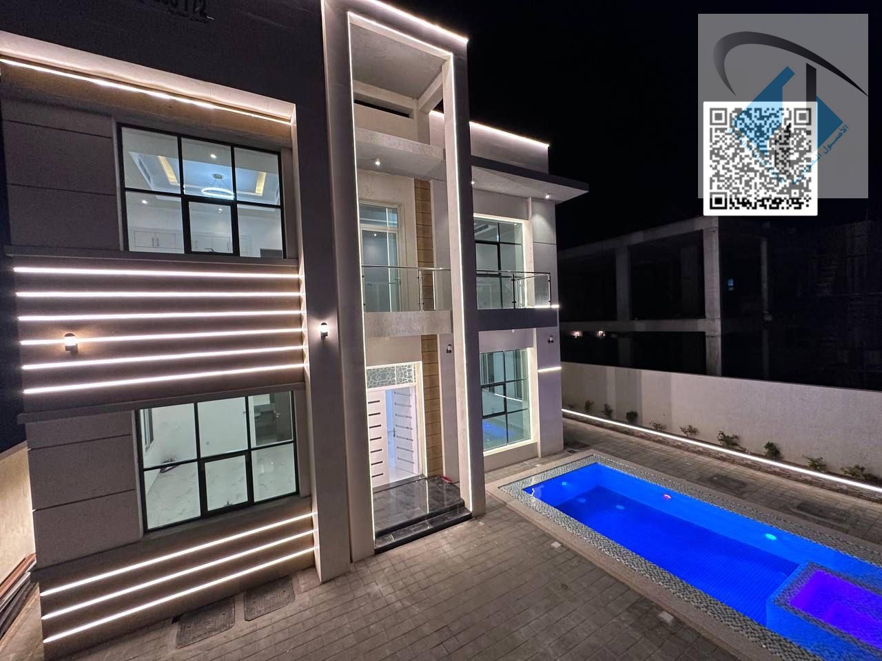 Villa for sale in Al Yasmin area, with electricity, water, and air conditioning. 4600 sq ft. A bargain price.