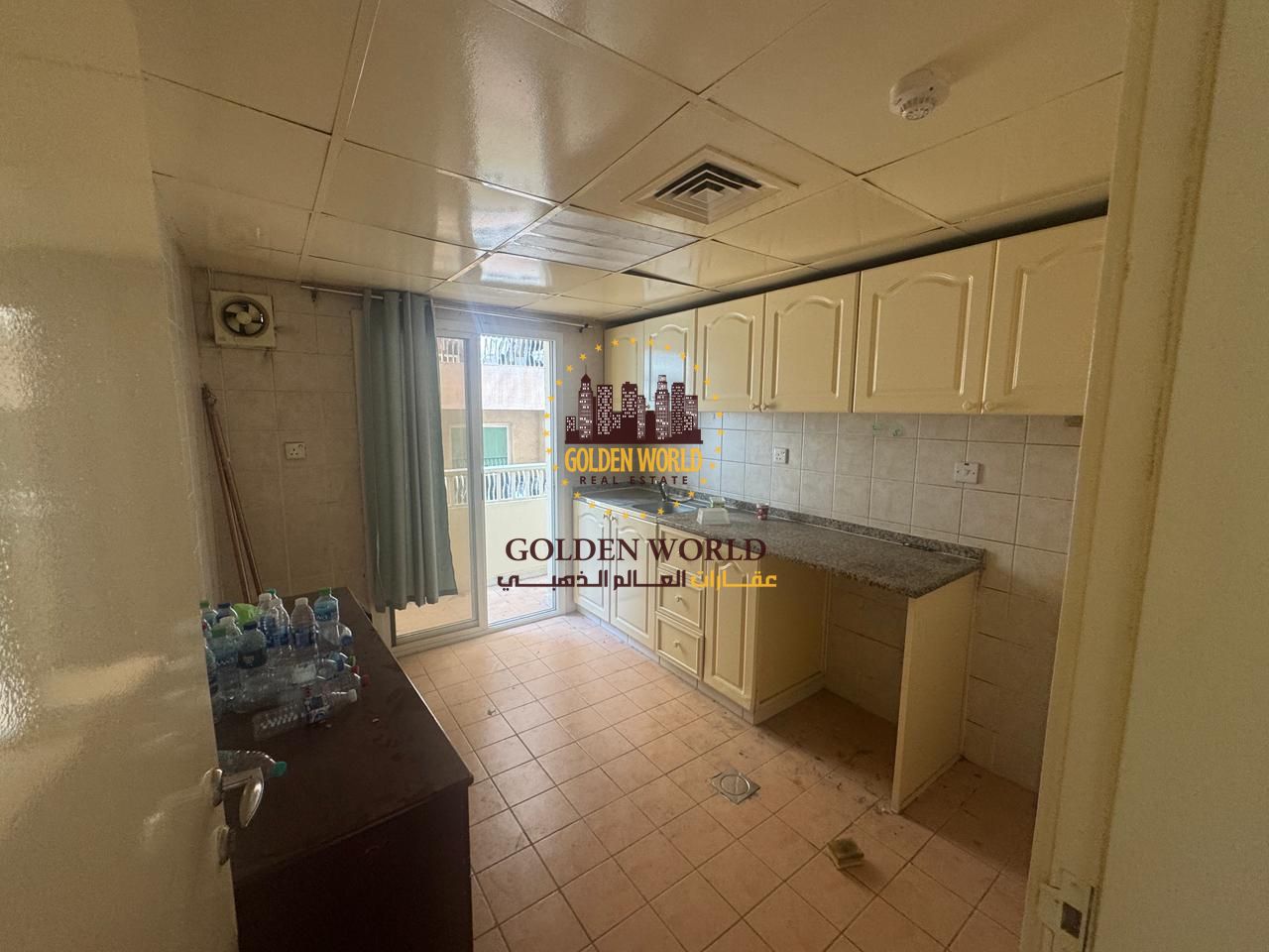 1-bedroom apartment for rent in Al Taawun, central AC, balcony, central gas, family-friendly, close to all services, first installment via Tabby/Tamar