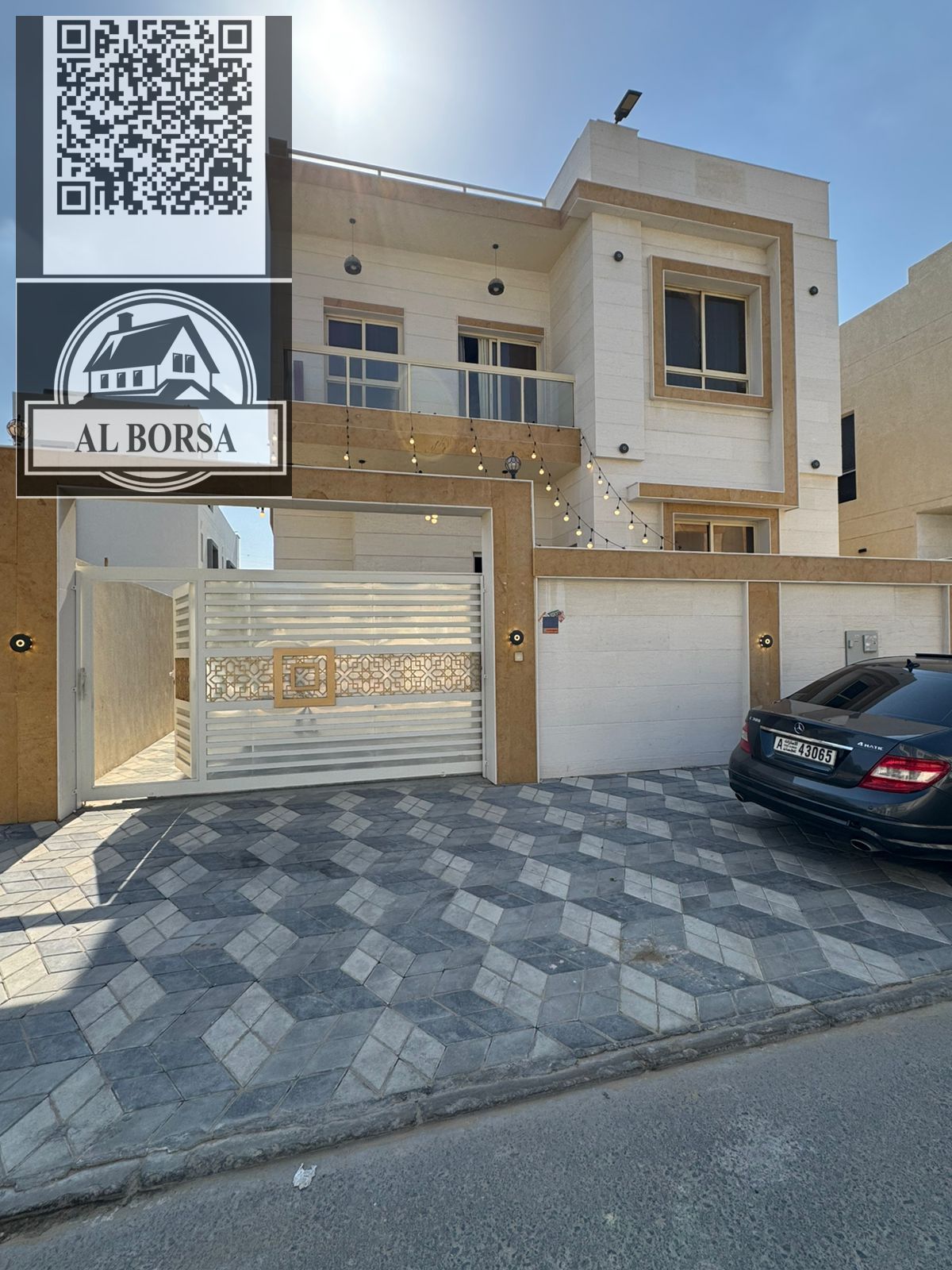 Furnished villa for rent in Al Yasmin – 5 master bedrooms + majlis + living room + maid's room | 7 AC units + solar power | AED 110,000