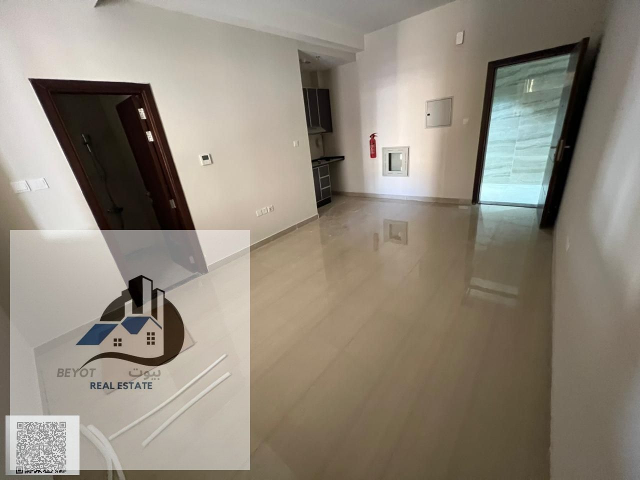 For annual rent in Ajman, a brand new studio apartment in Al Muwaihat 3.