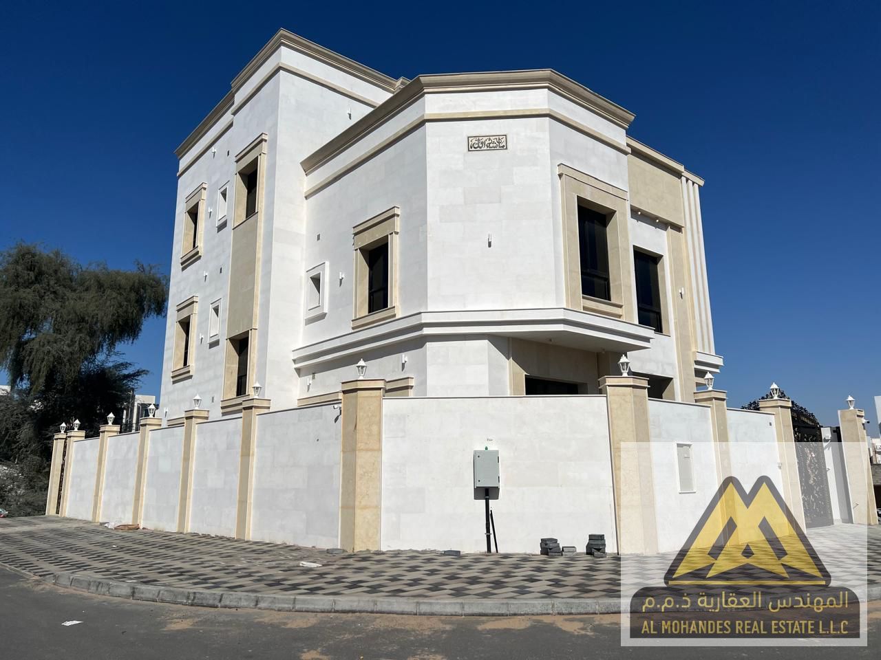 Villa for rent in Ajman, Al Zahiyah area. Corner location on two streets.