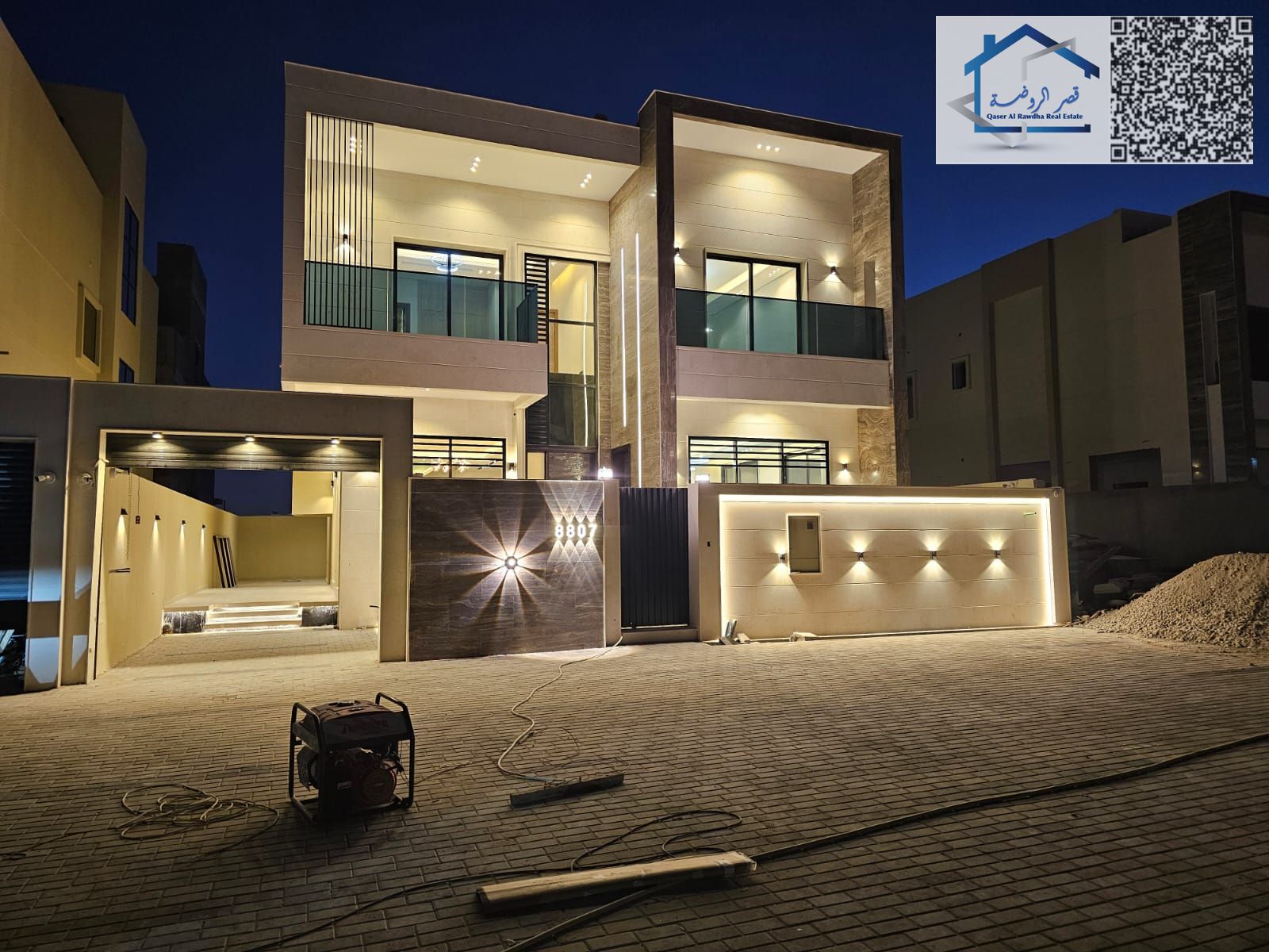 Villa for sale, custom-finished, spacious, and at a negotiable price - near Sheikh Mohammed Bin Zayed Road - freehold for all nationalities for life.