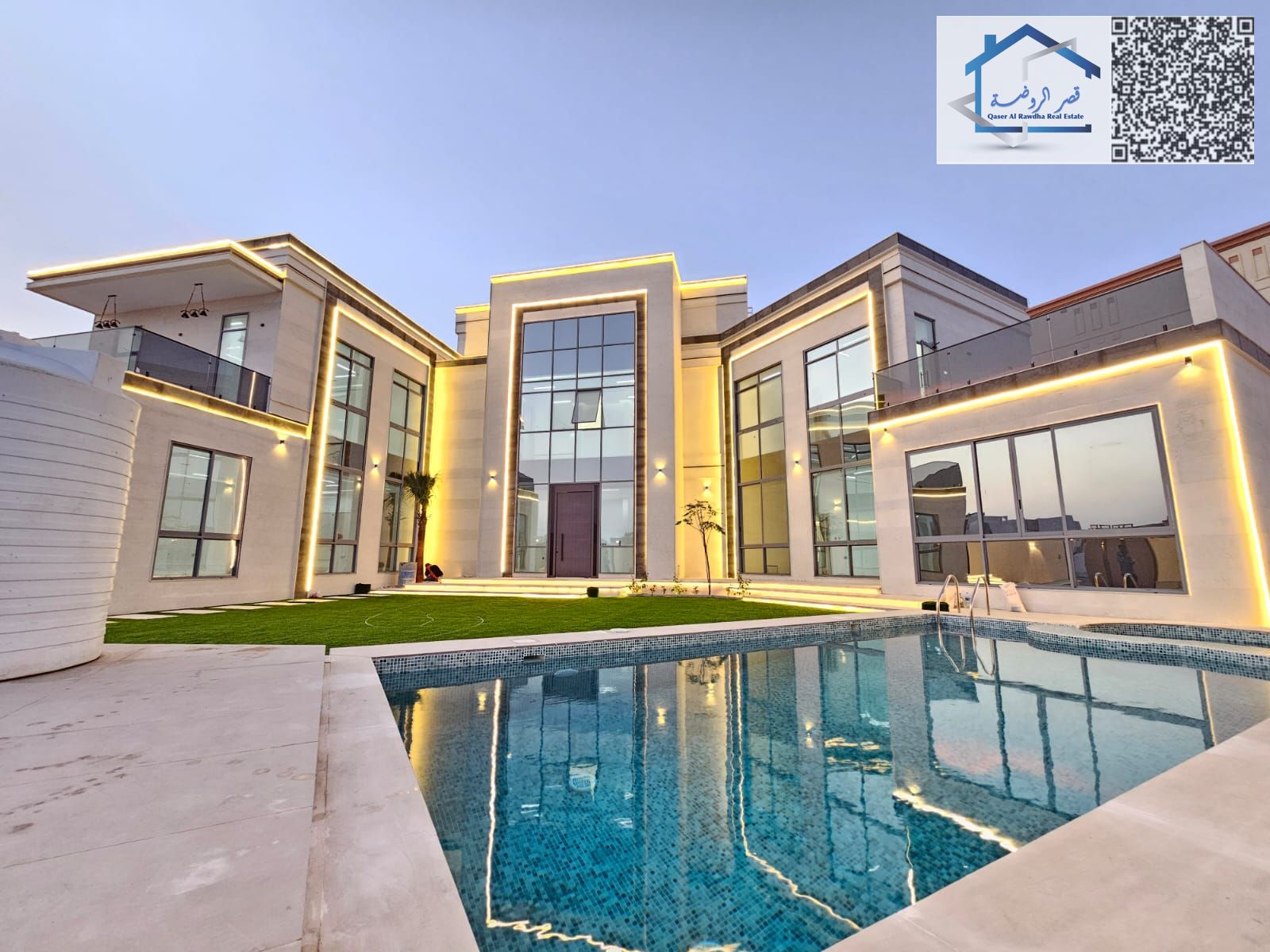 A luxurious villa in one of Ajman's most prestigious areas, featuring a private pool, electricity, water, and air conditioning included, for a truly u