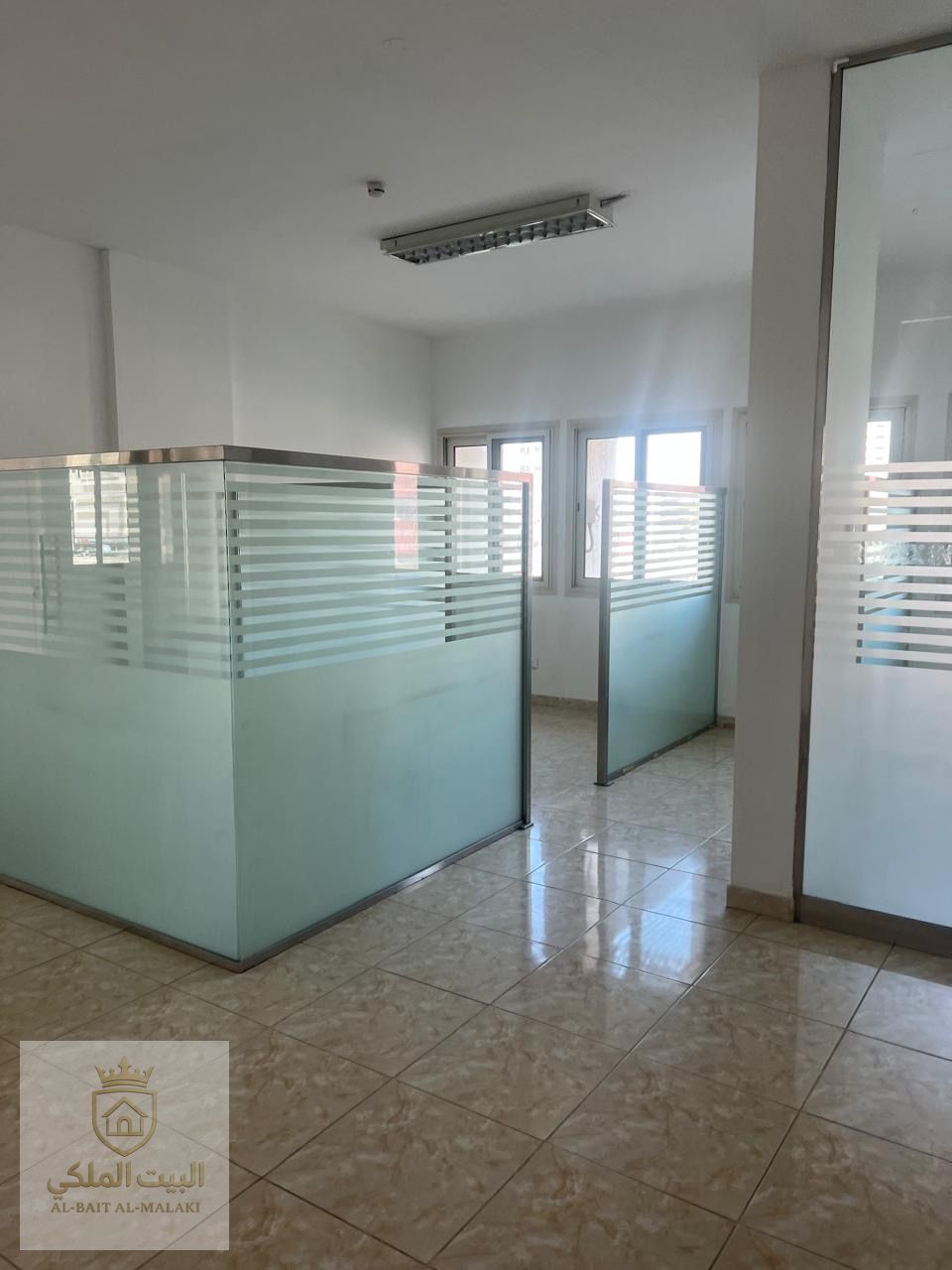 Office for rent in Al Majaz 1, Sharjah. Spacious and practical with beautiful open views. Equipped with split AC, flexible payment options (4 or 6 installments), and lease attested by the owner.