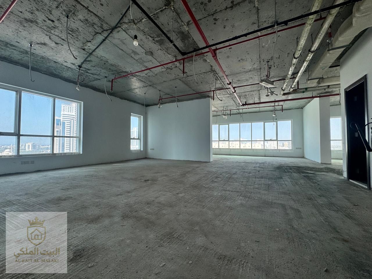 Office for sale in a prime location in Al Majaz 2 with a stunning sea view that adds great value to the working environment. Total area of 1,938.53 sq. ft with a practical layout suitable for corporate offices. Free central AC by owner, three dedicated par
