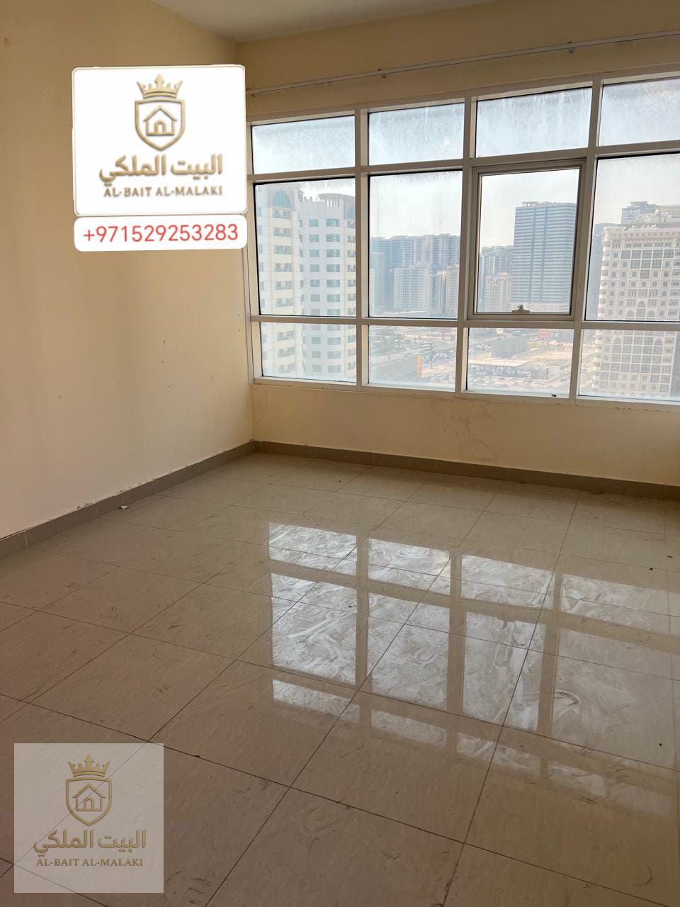 Two bedrooms, a living room, and a balcony in Al Taawun. Payment options: four or six installments. Free parking. Open view. 10 days free. Full maintenance included.