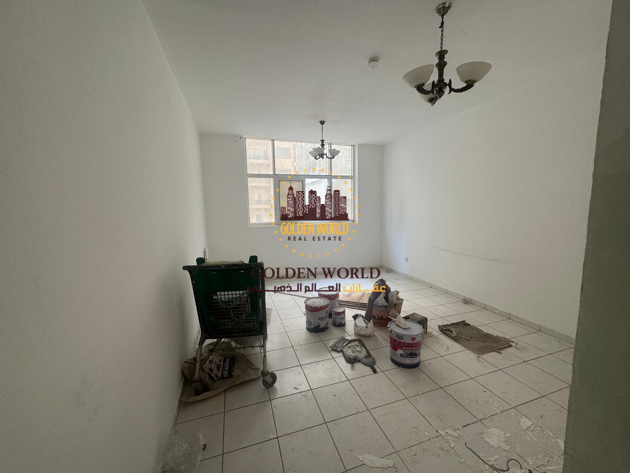 1-bedroom apartment with a living room in Al Taawun, Sharjah. Balcony, 1 bathroom, free maintenance, 24/7 security, near services, schools, and transp
