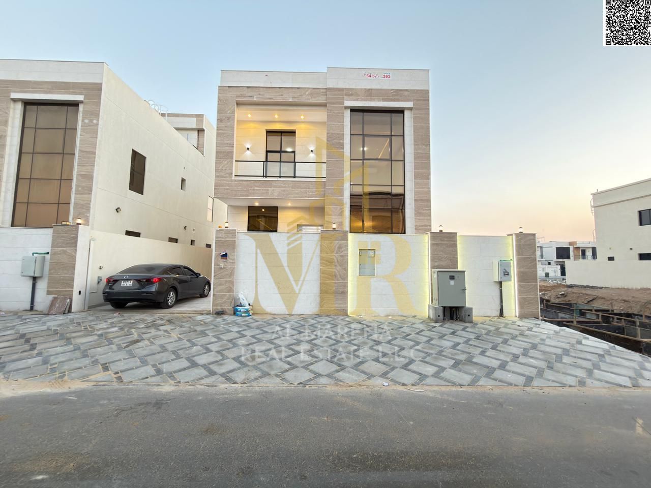 Villa for sale in Al Yasmin area, opposite a park, fully furnished with electricity, water, and air conditioning. Freehold ownership available to all