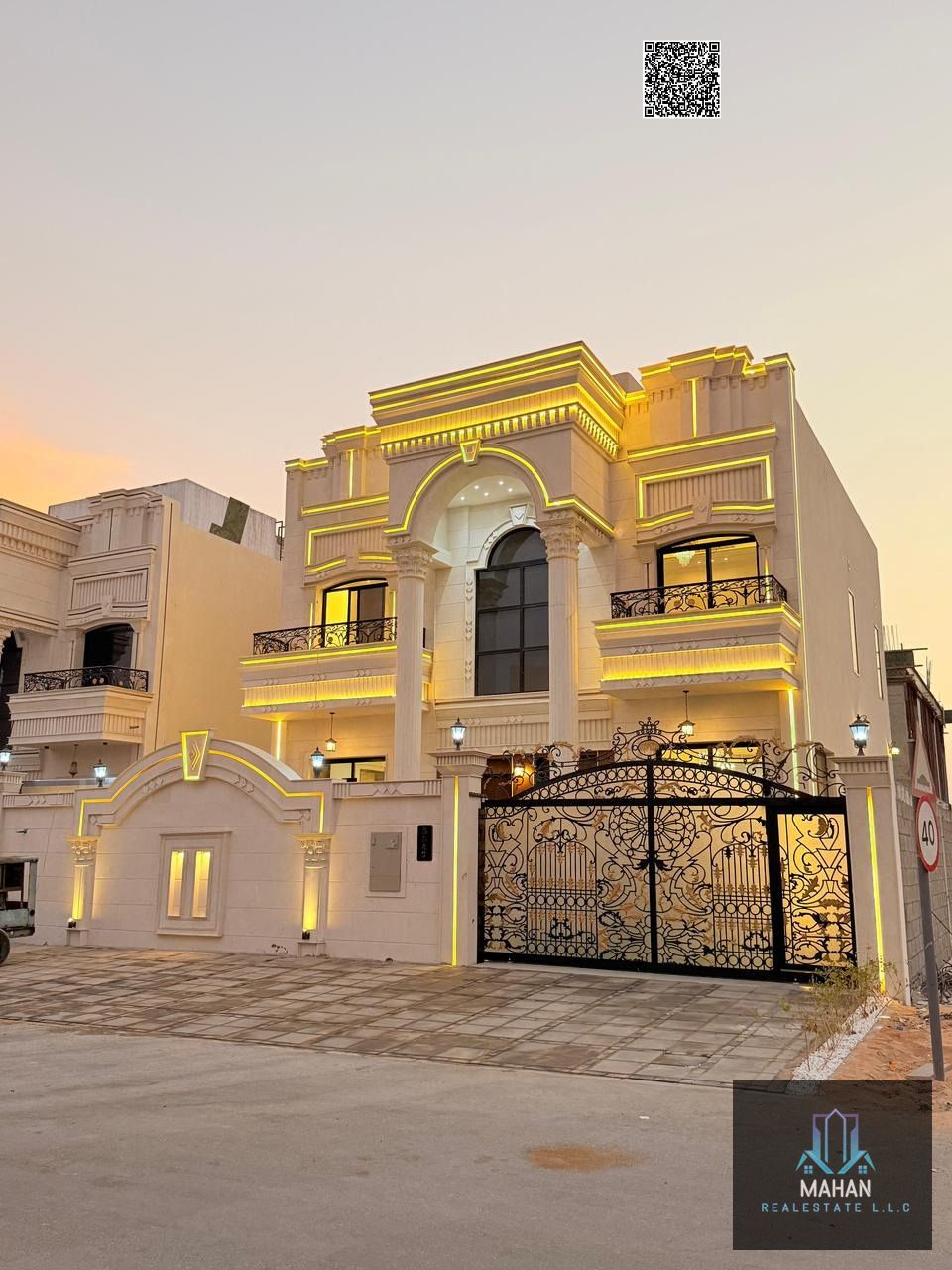Luxury Classic VIP Villa for Sale in Al Zahya – Ajman | Stone Facade | Garden & Pergola