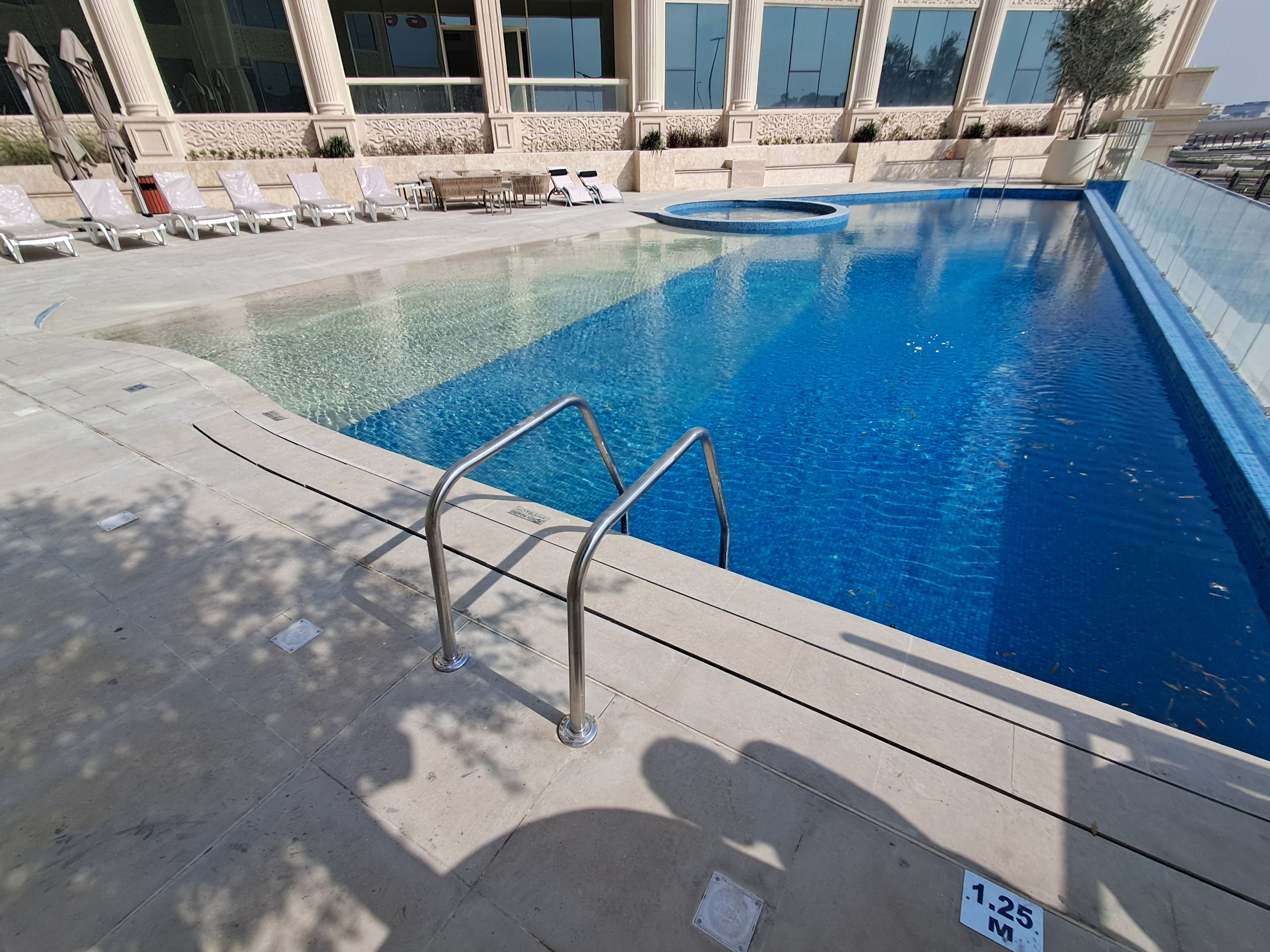 Commercial muwaileh Brand new 1bhk with GYM pool and 2washroom balcony with parking available