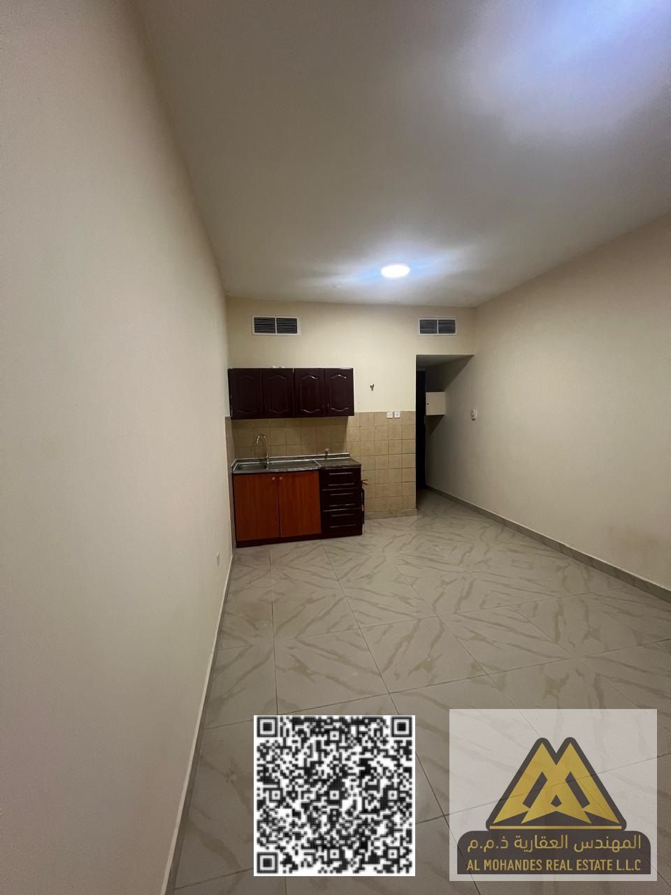 A studio apartment is available for annual rent in Al Nuaimiya 1, Ajman.