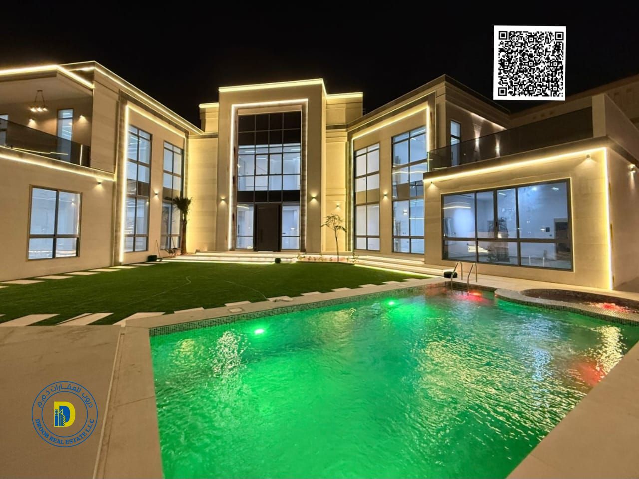 For sale in Al Yasmin: 6 rooms ready for occupancy, with water, electricity, air conditioning, elevator, swimming pool, and sauna.