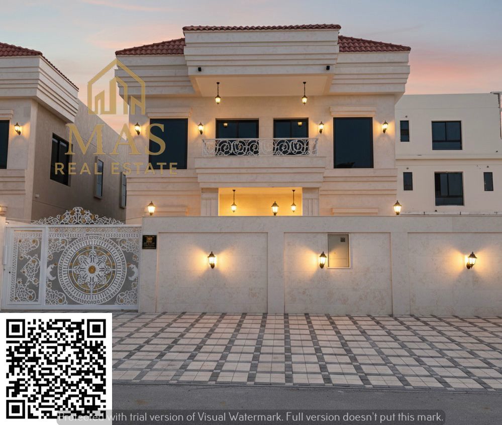 One of the most luxurious villas in Ajman for sale in a prime location overlooking the main street. Registration and ownership fees included. | Bank f