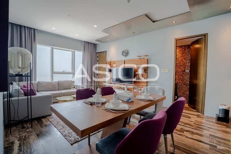 Furnished 2BR | Damac Heights | Sea View