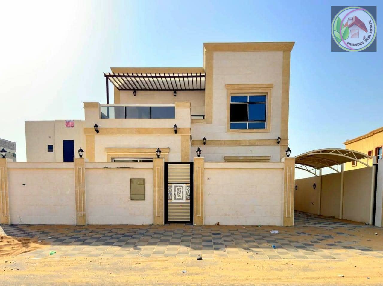 Own your dream villa, two floors plus a rooftop, with a super deluxe finish, in the Al Zahia area on Sheikh Mohammed Bin Zayed Road, directly from the