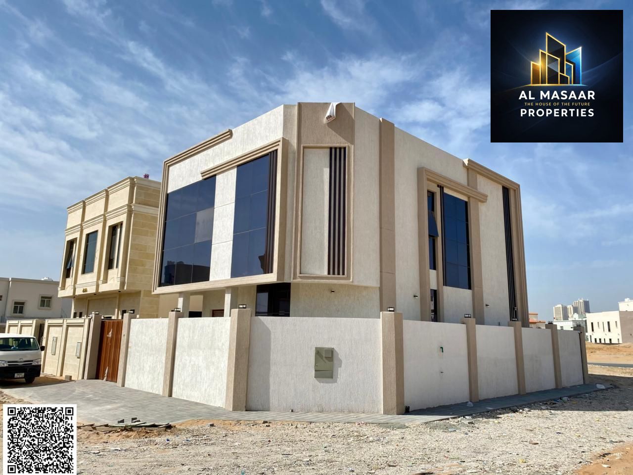 Villa for sale in Al Yasmin area, corner location, at a special price, with air conditioning, practical design, and high-end finishing. Ready to move